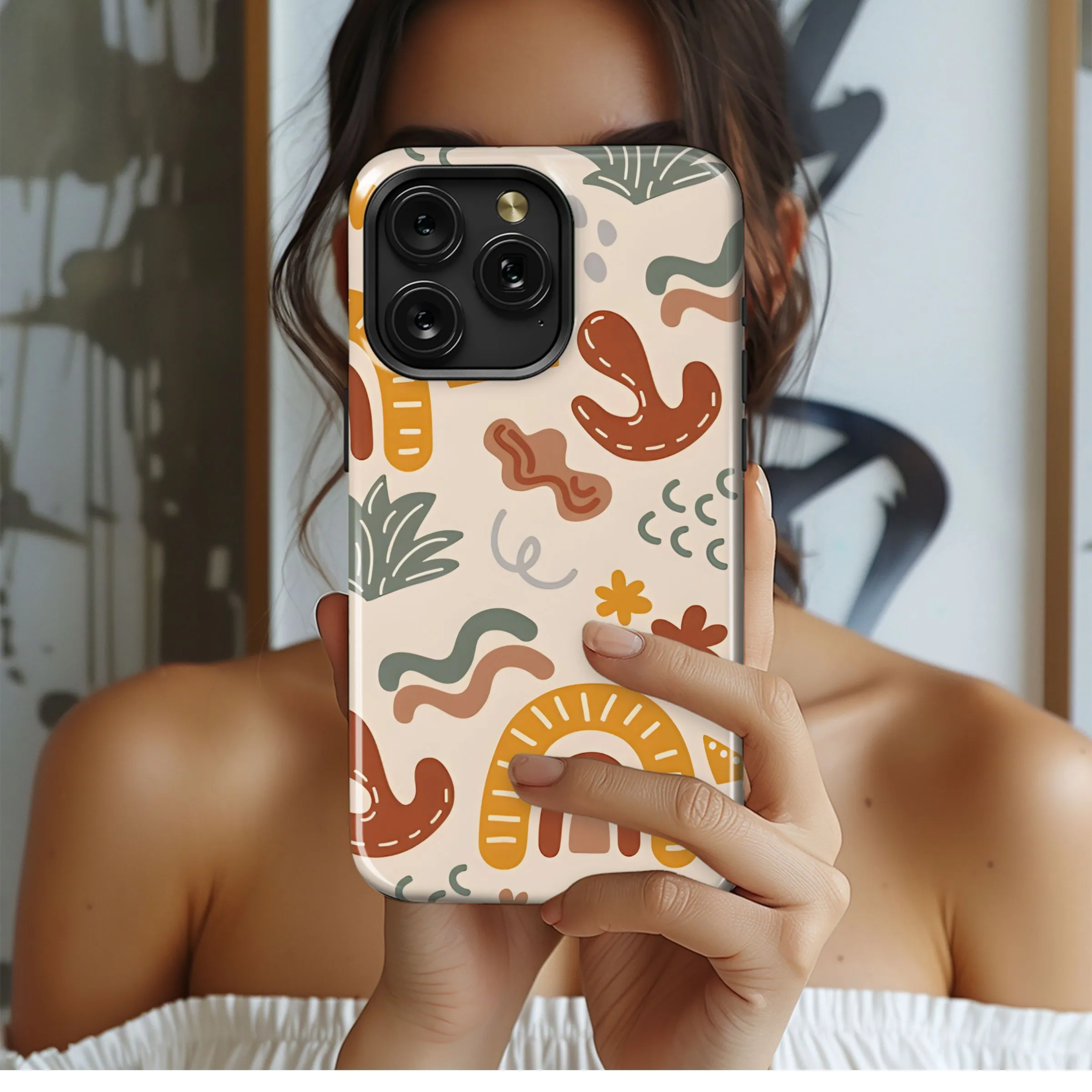 Boho Rainbow Garden Pattern Phone Case iPhone Samsung Cover Pixel 5213