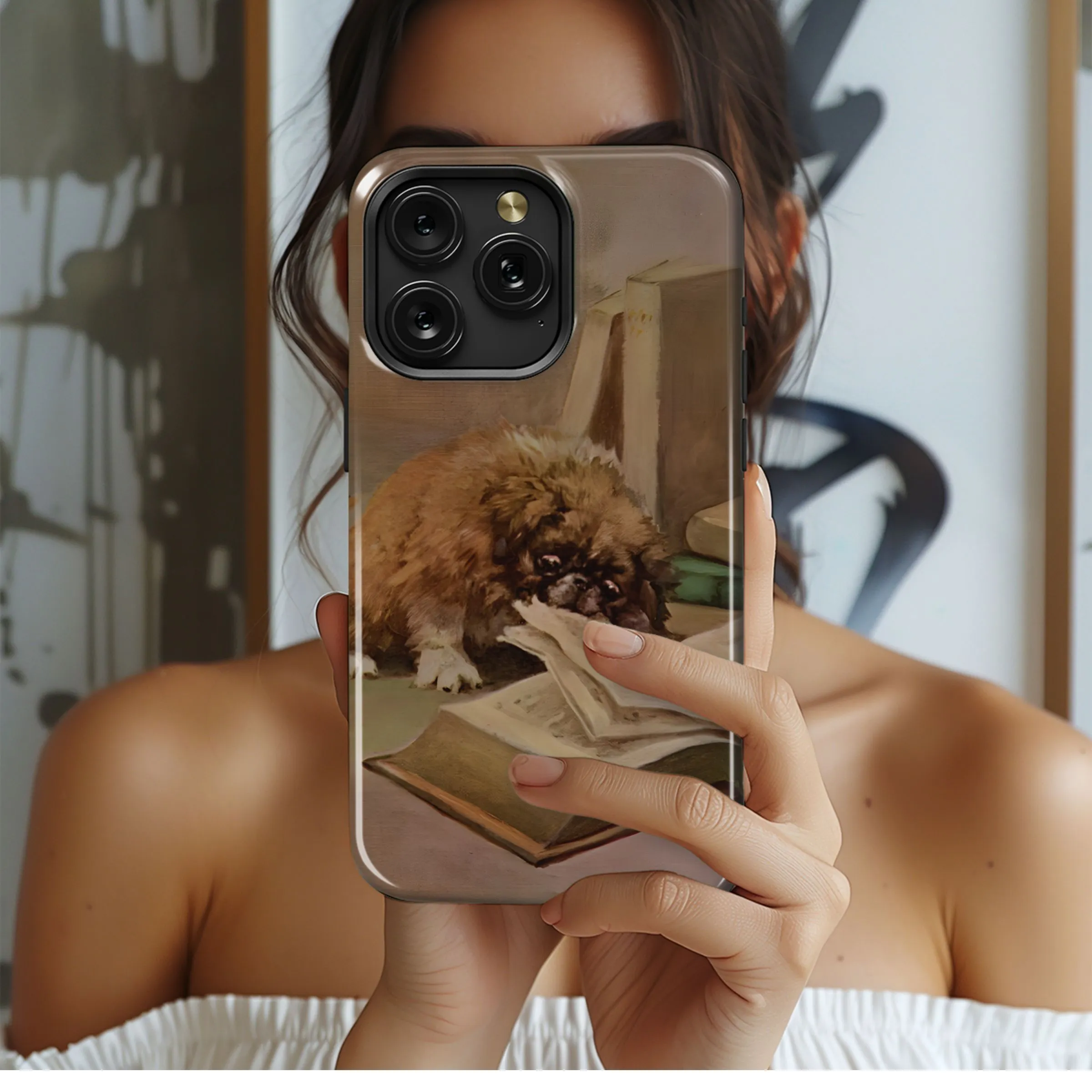 Bookworm Bandit Pekingese Phone Case iPhone Samsung Cover Pixel 4837