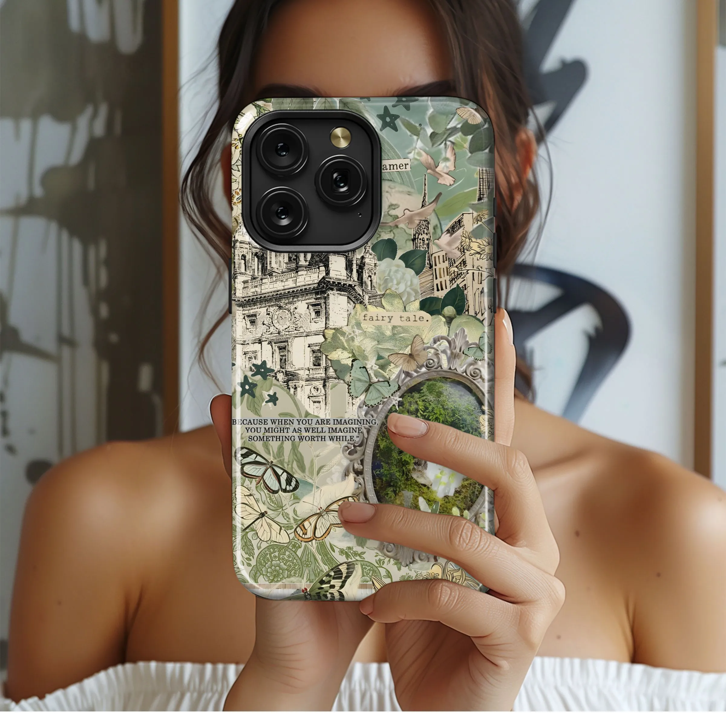 Botanical Dreamscape Collage Phone Case iPhone Samsung Cover Pixel 5006