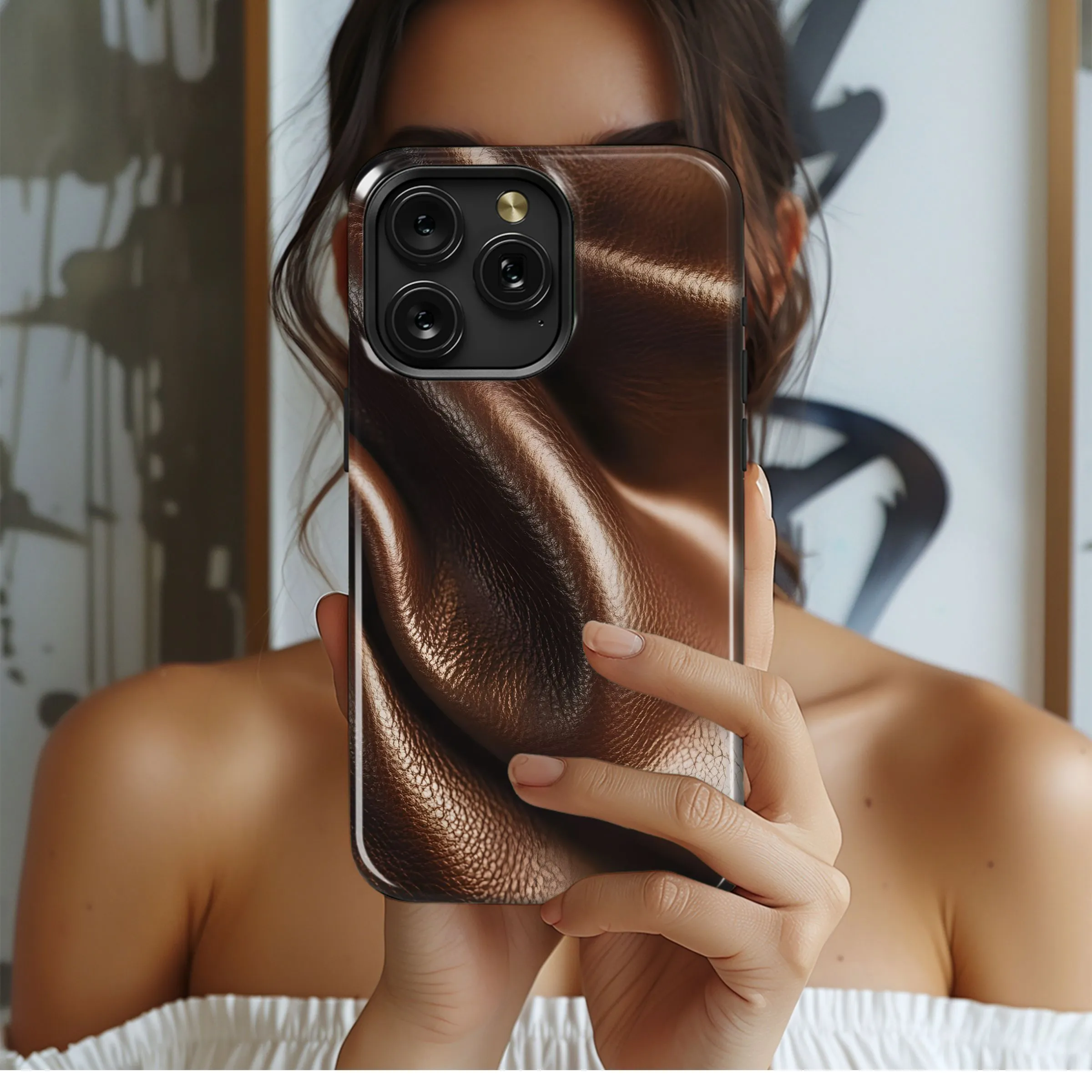 Brown Leather Texture Phone Case iPhone Samsung Cover Pixel 4848