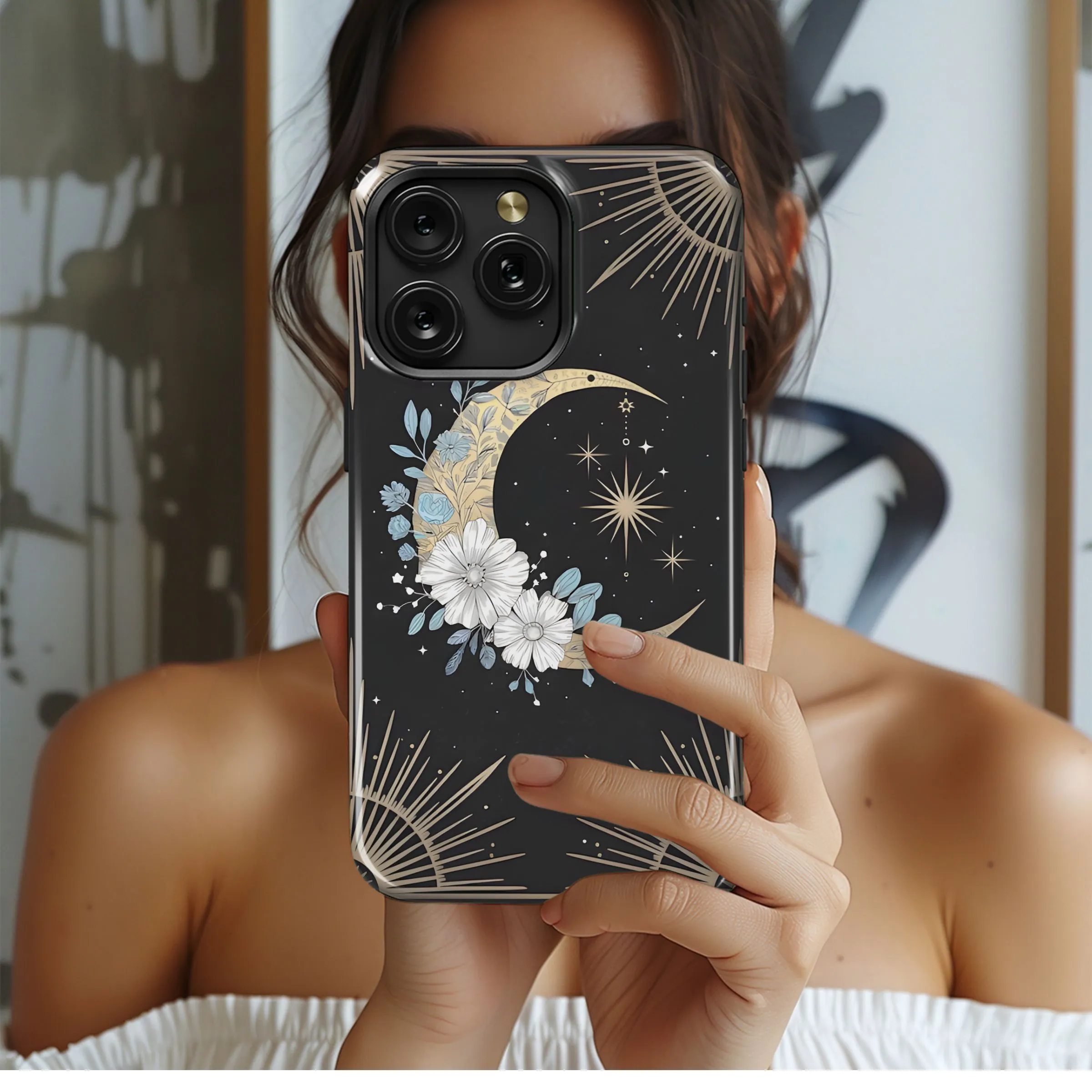 Celestial Bloom Moon Sun Phone Case iPhone Samsung Cover Pixel 5245