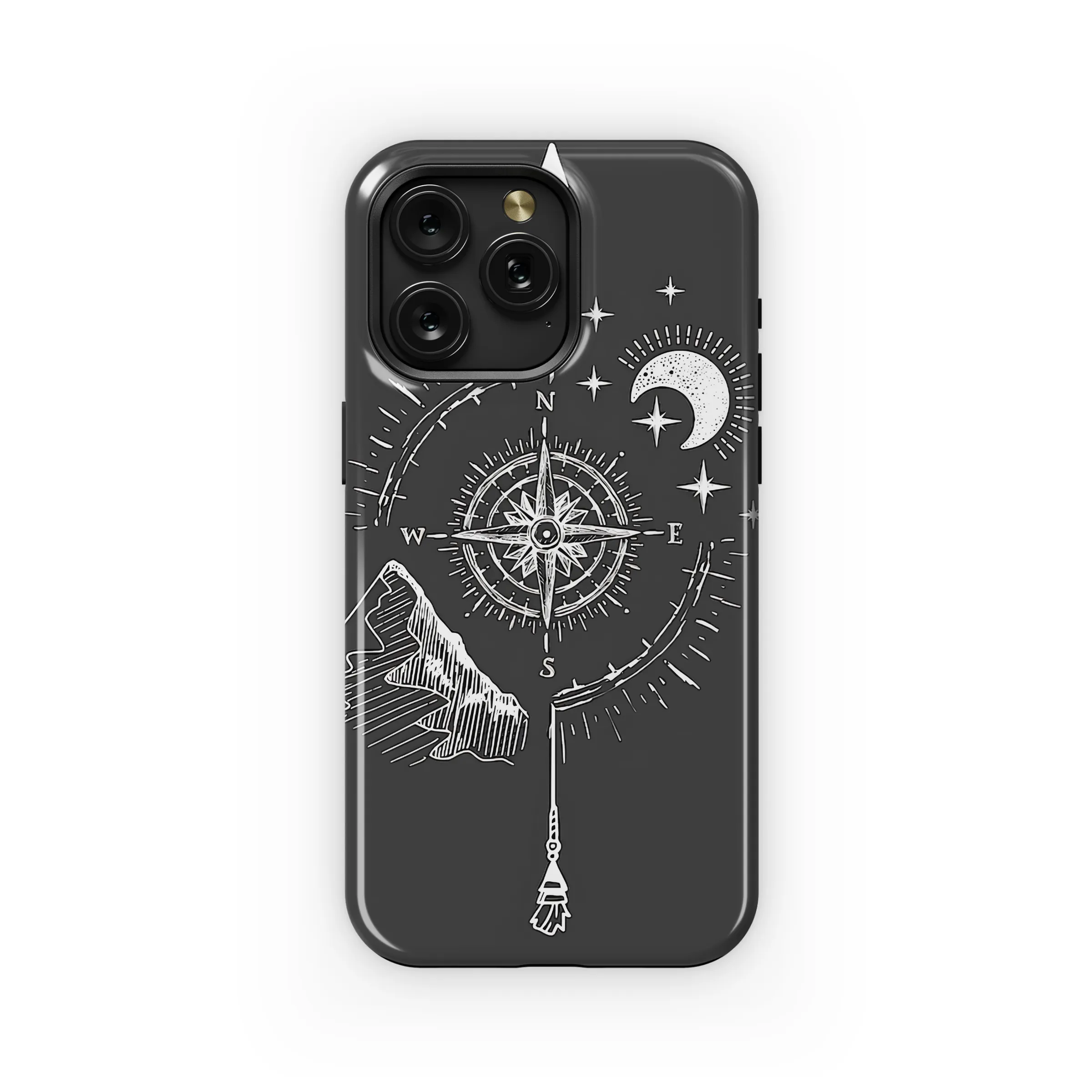 Celestial Compass Mountain Adventure Design Phone Case Cover for iPhone 17 Pro Max 16 15 Plus 14 13 Mini Samsung S25 S24 Pixel 10 9 8241 - Image 1