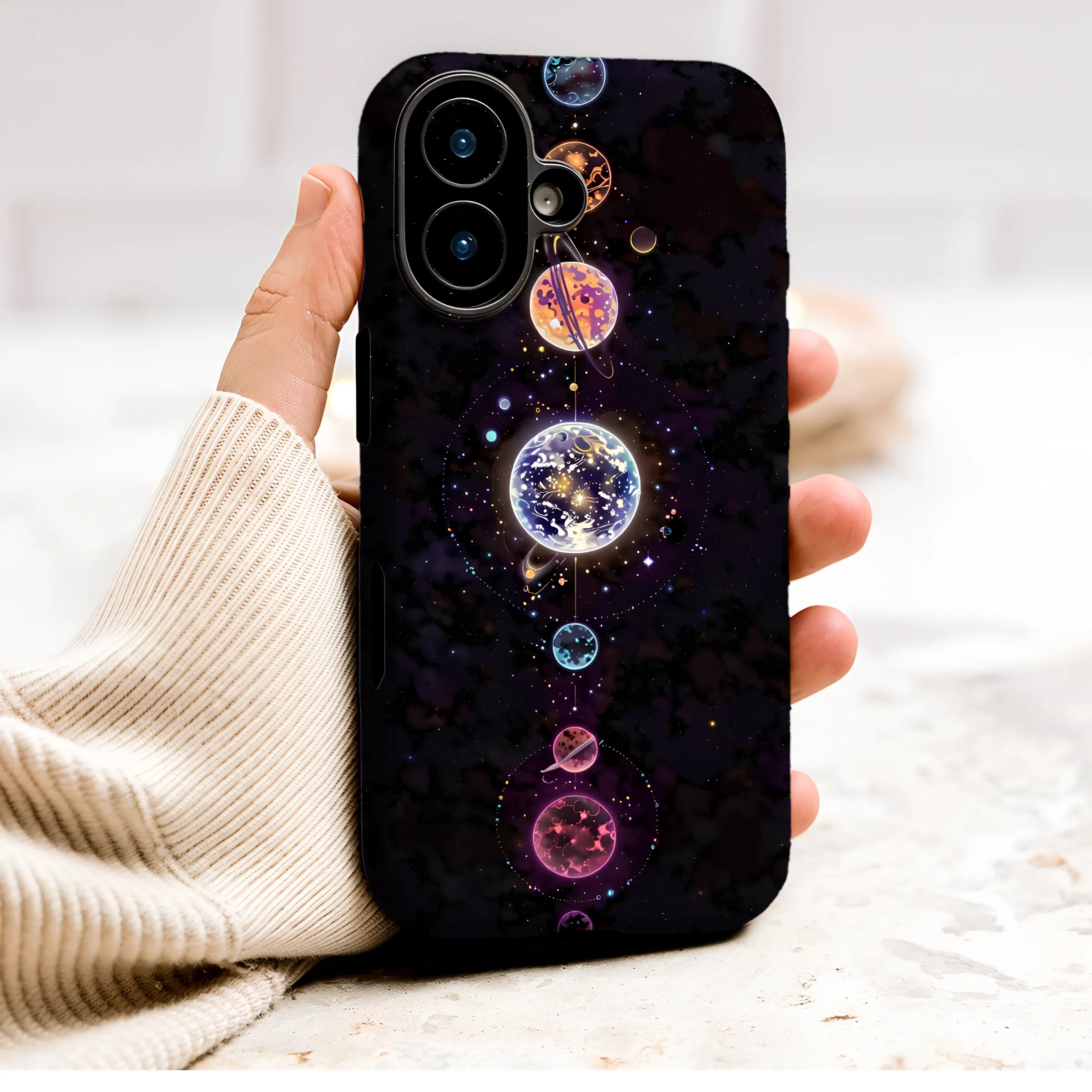 Celestial Planet Alignment Cosmic Galaxy Art Phone Case Cover for iPhone 17 Pro Max 16 15 Plus 14 13 Mini Samsung S26 S25 Pixel 10 9 9497 - Image 1
