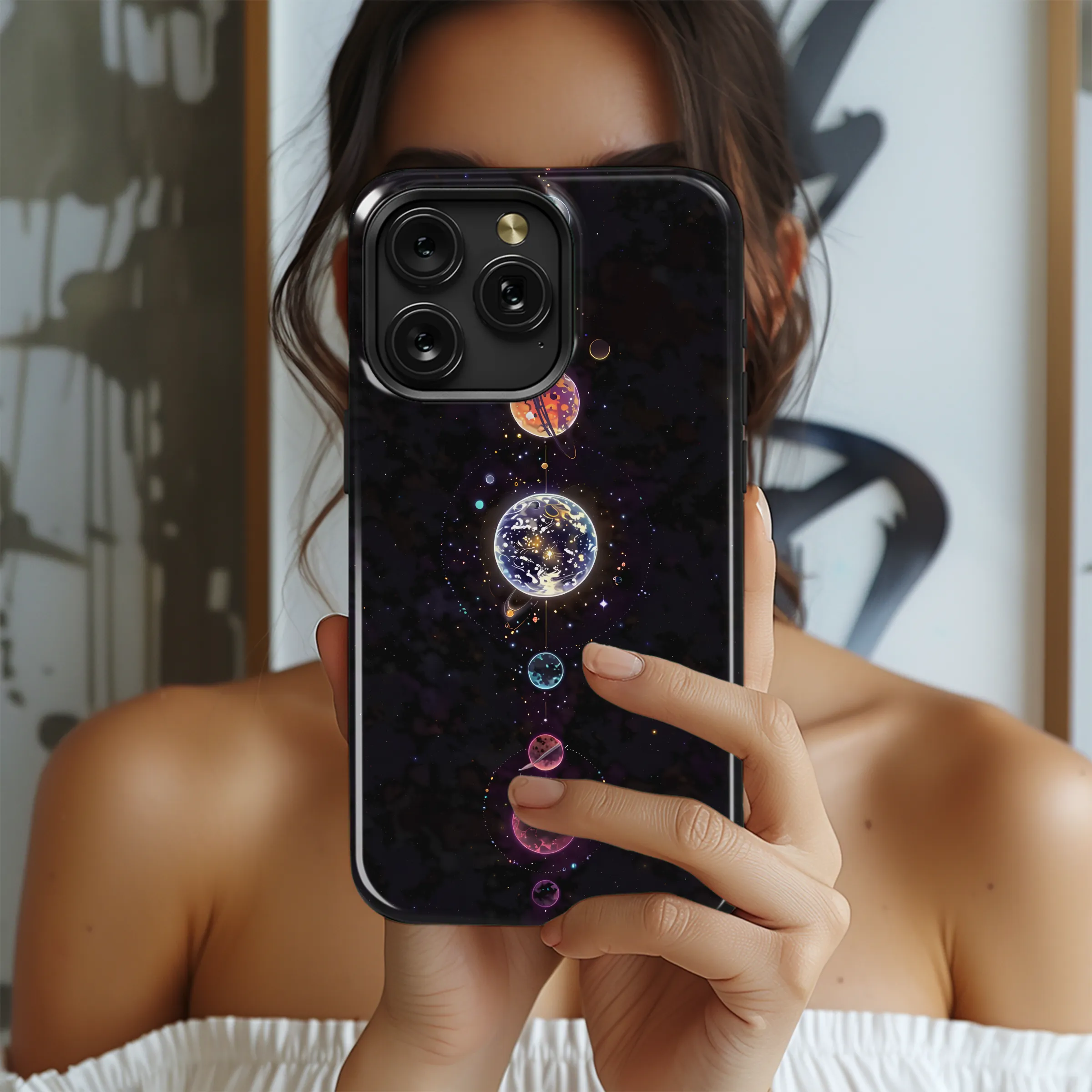 Celestial Planet Alignment Cosmic Galaxy Art Phone Case Cover for iPhone 17 Pro Max 16 15 Plus 14 13 Mini Samsung S26 S25 Pixel 10 9 9497 - Image 2