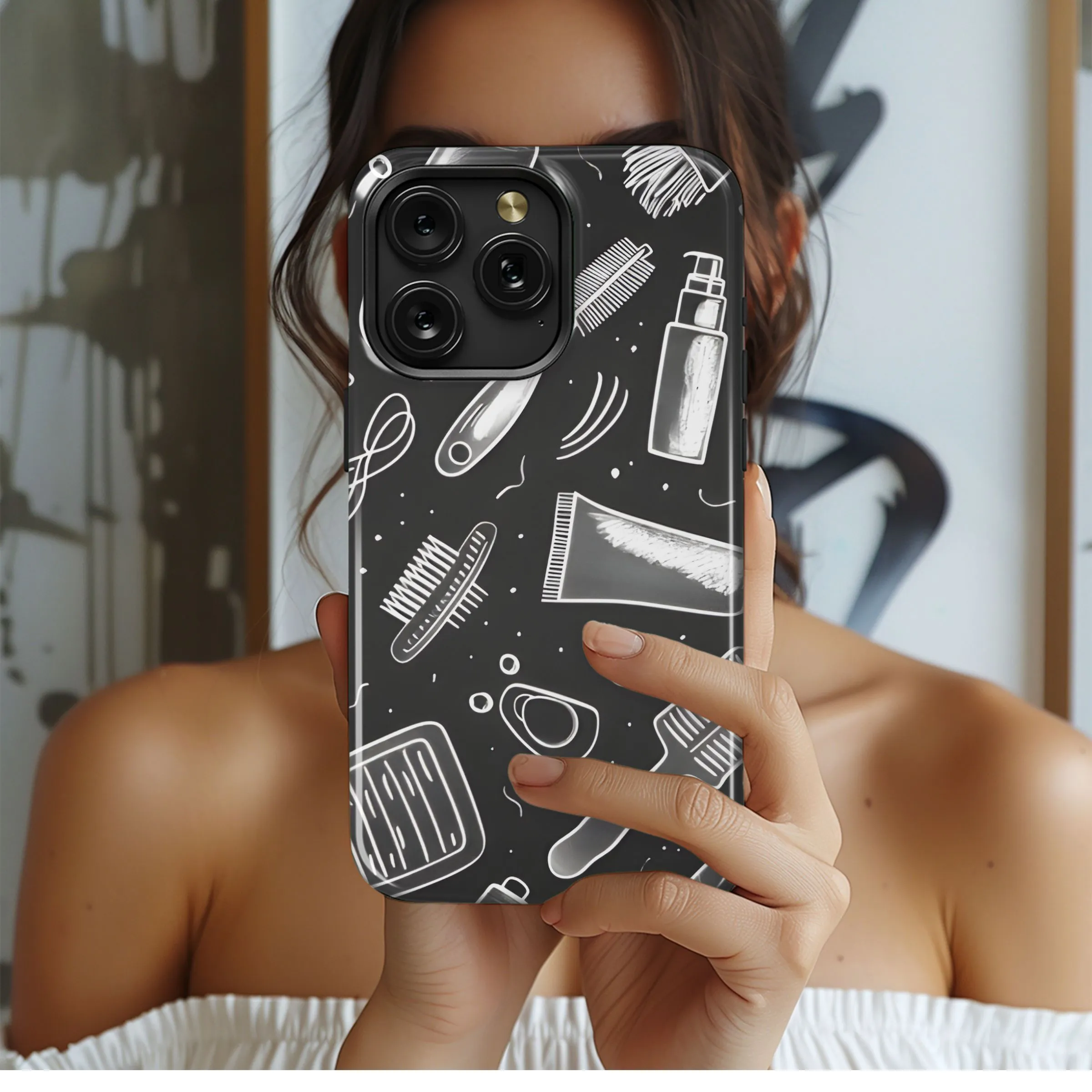 Chalkboard Beauty Pattern Phone Case iPhone Samsung Cover Pixel 5167