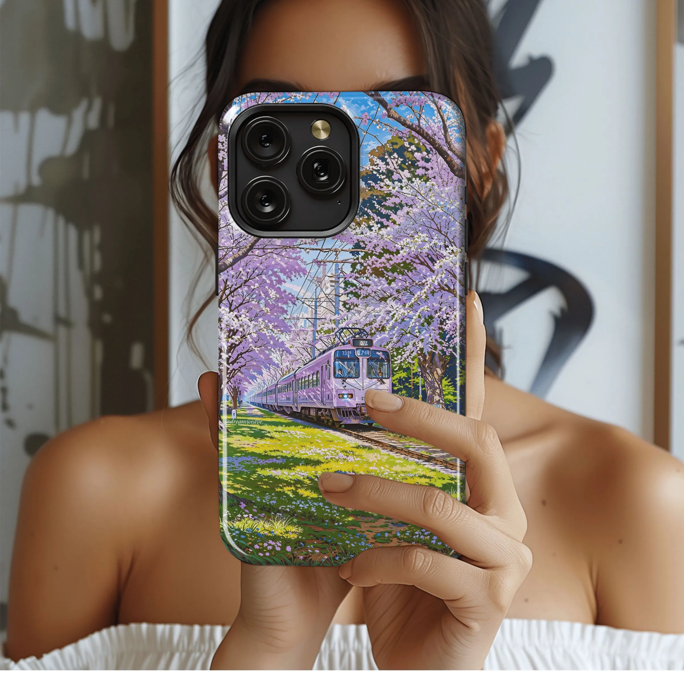 Cherry Blossom Train Ride
 Phone Case iPhone Samsung Cover Pixel 4407