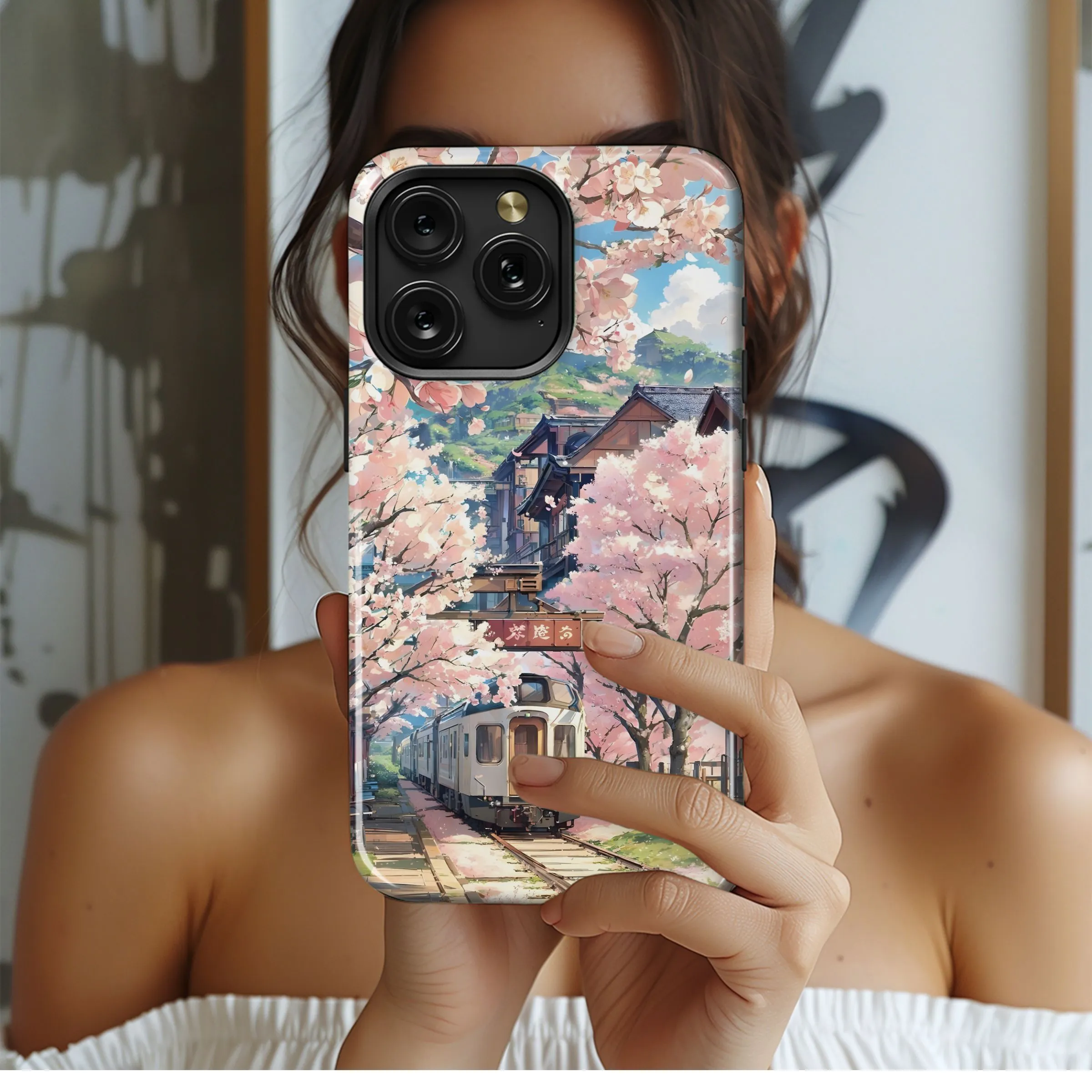 Cherry Blossom Train Ride
 Phone Case iPhone Samsung Cover Pixel 5461