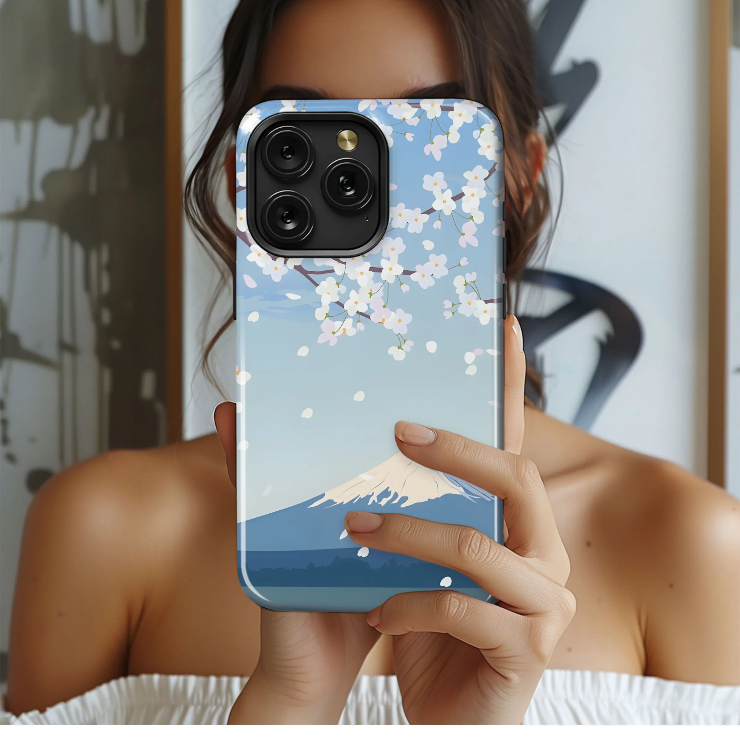 Cherry Blossoms, Mt. Fuji Phone Case iPhone Samsung Cover Pixel 5459