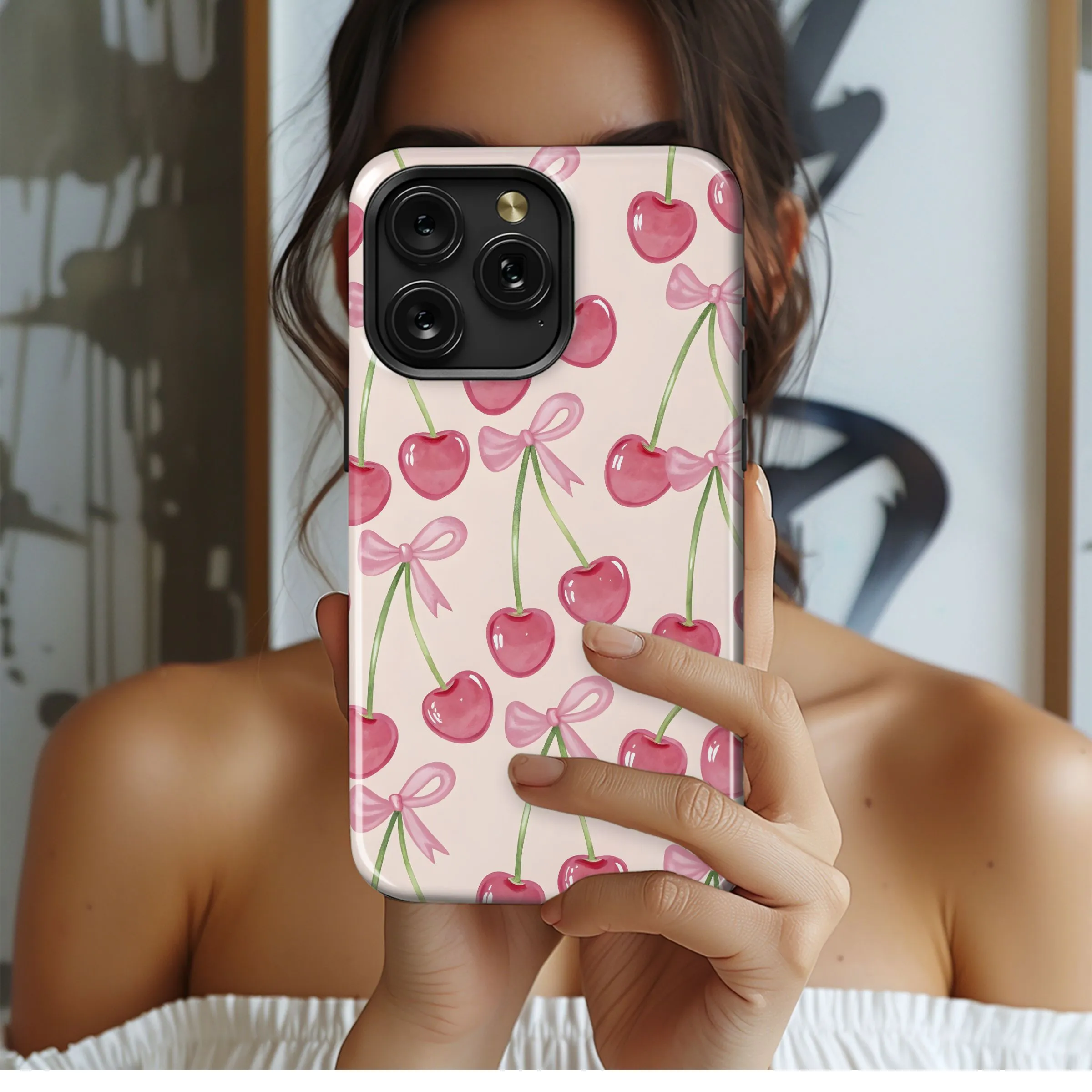 Cherry Bow Delight Phone Case iPhone Samsung Cover Pixel 5059