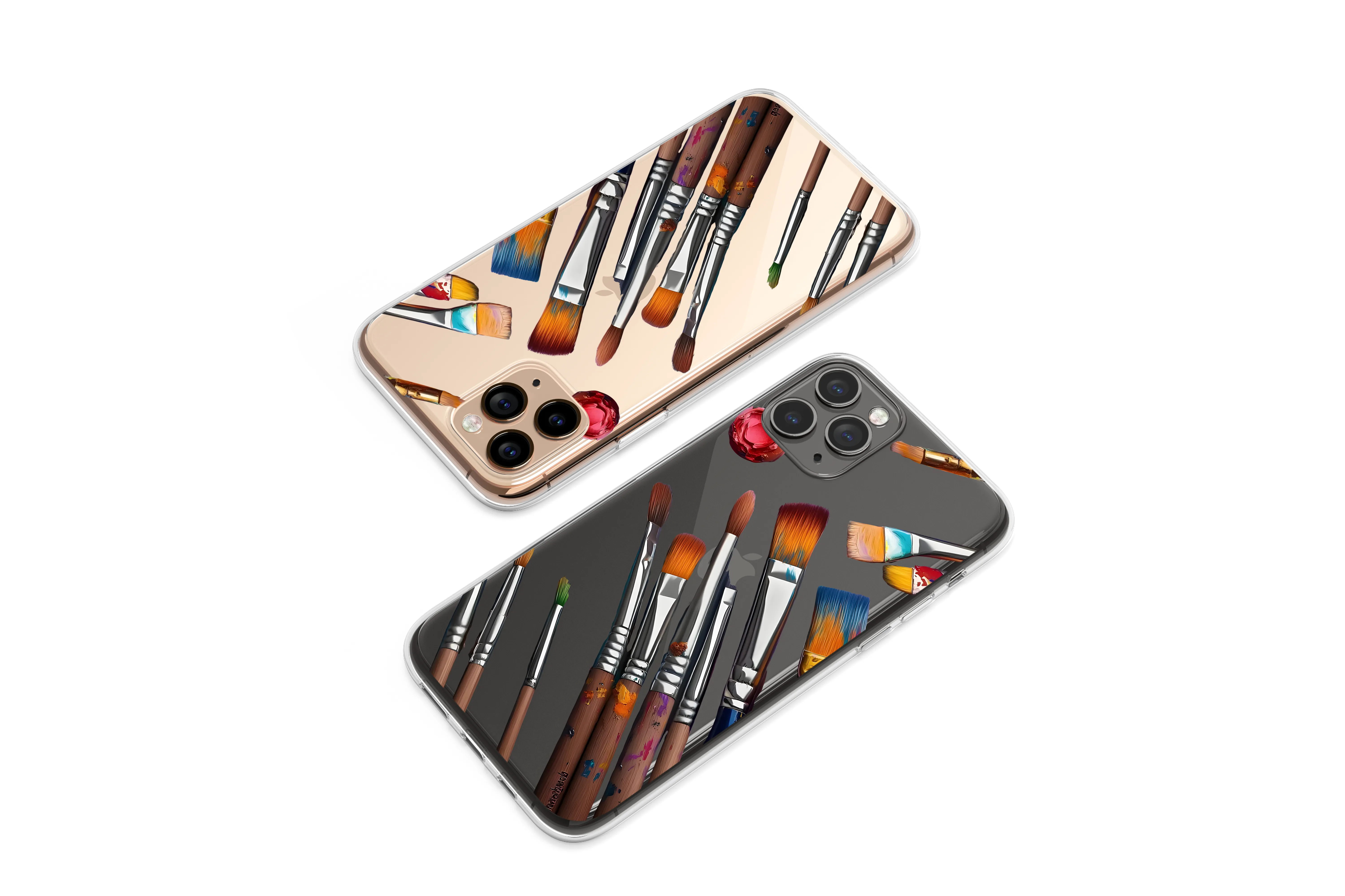 Clear Clear Artist Paintbrush Studio Colorful Graphic Design Phone Case Cover for iPhone 17 Pro Max 16 15 13 Samsung S25 S24 Pixel 8280 - Image 1