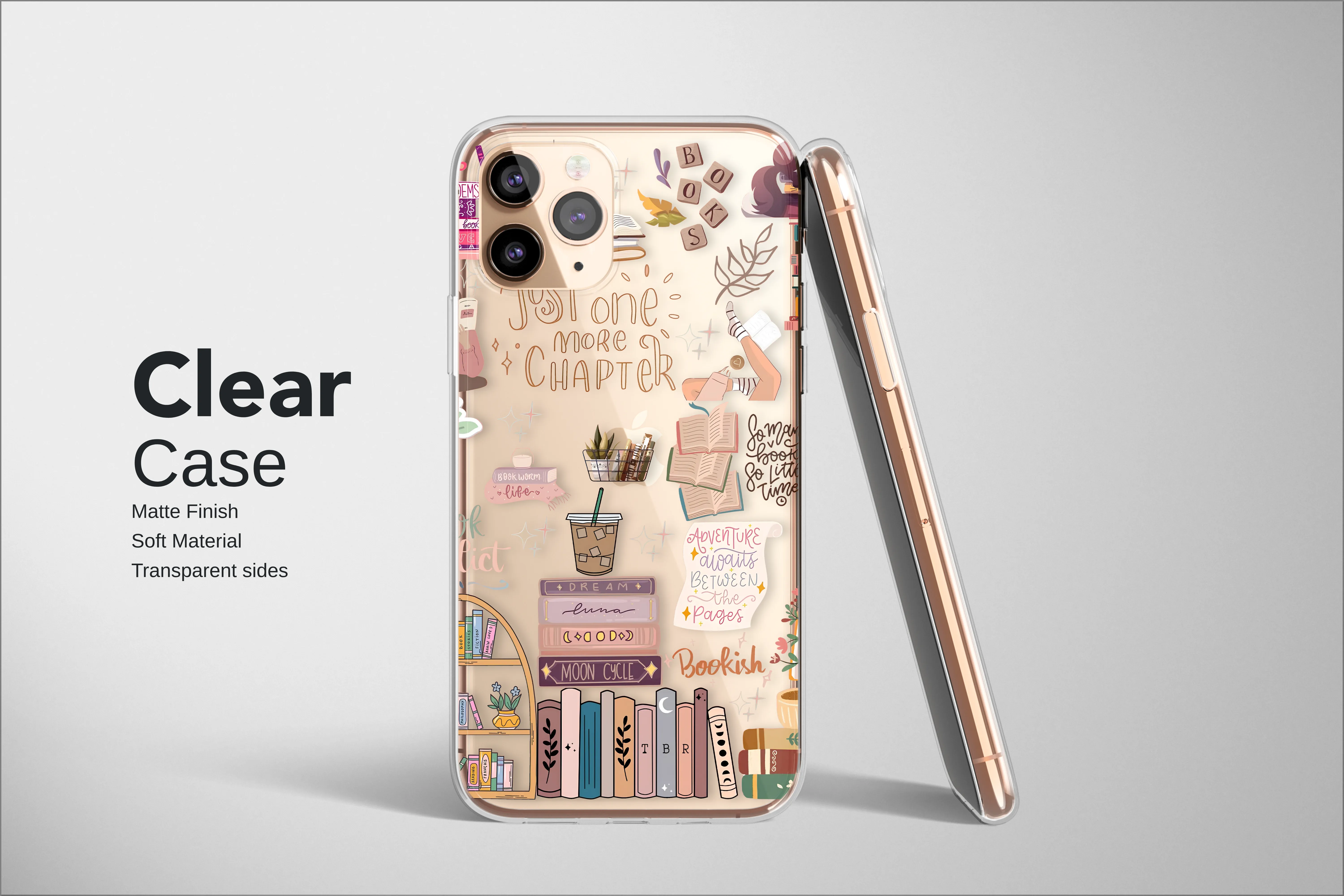 Clear Clear Cozy Library Bookshelf Design for Book Lovers Phone Case Cover for iPhone 17 Pro Max 16 15 13 Samsung S26 S25 Pixel 9658 - Image 2