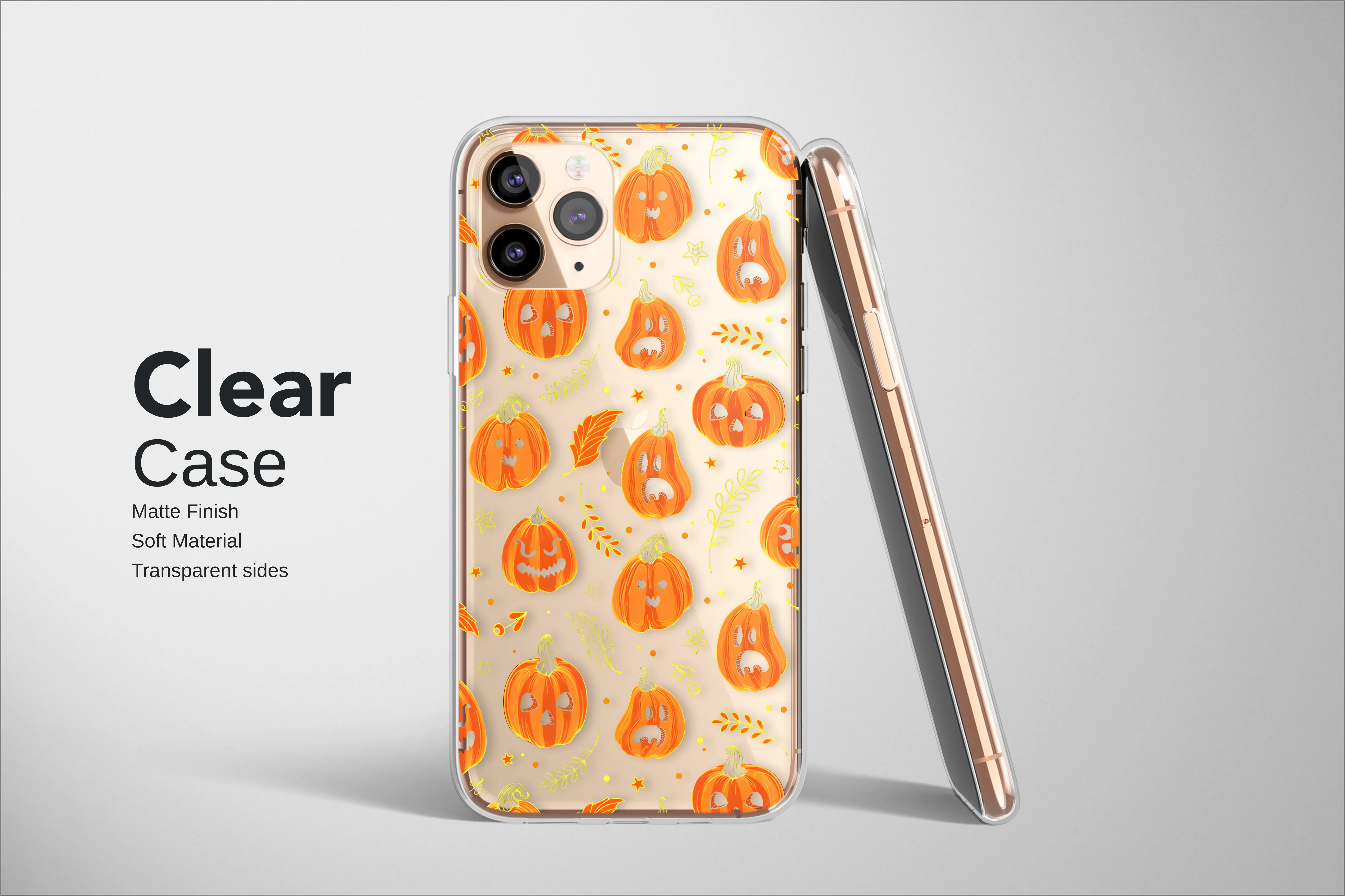 Clear Clear Glitch Art Jack OLantern Doodle Pattern Phone Case Cover for iPhone 17 Pro Max 16 15 Plus 14 13 Mini Samsung S25 S24 Pixel 10 9 9352 - Image 2