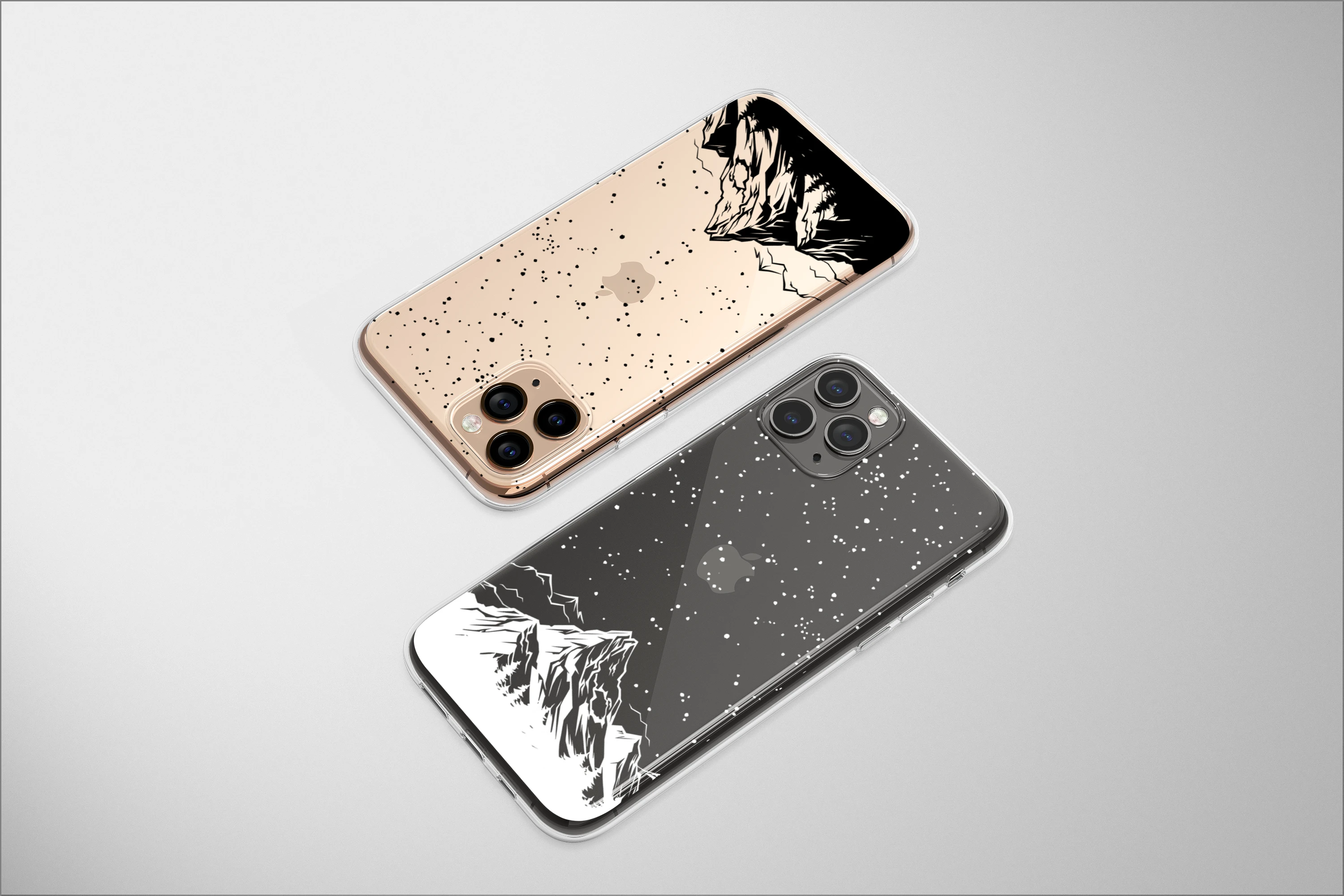 Clear Clear Starry Night Mountain Graphic Design Phone Case Cover for iPhone 17 Pro Max 16 15 Plus 14 13 Mini Samsung S25 S24 Pixel 10 9 8249 - Image 1