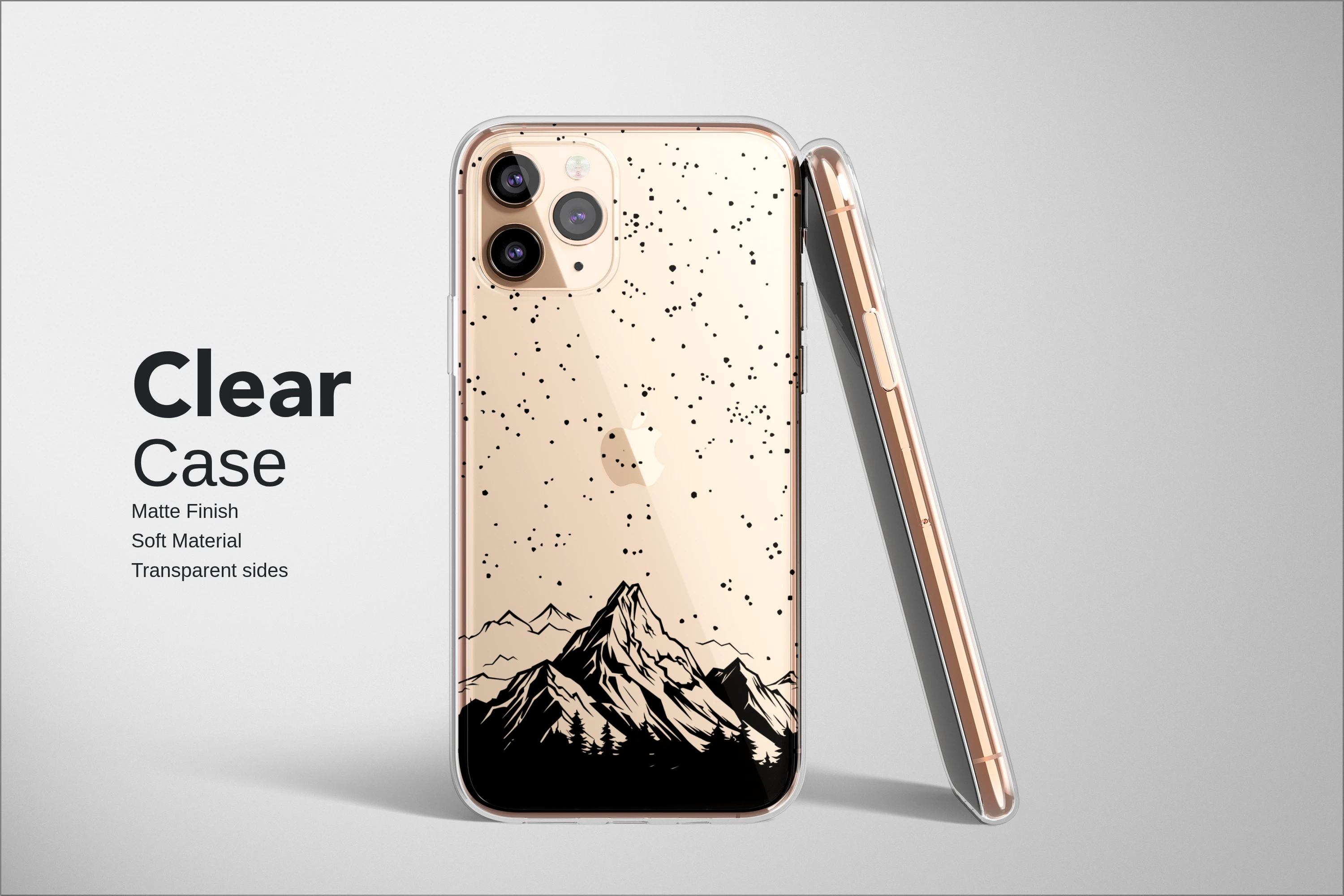 Clear Clear Starry Night Mountain Graphic Design Phone Case Cover for iPhone 17 Pro Max 16 15 Plus 14 13 Mini Samsung S25 S24 Pixel 10 9 8249 - Image 2