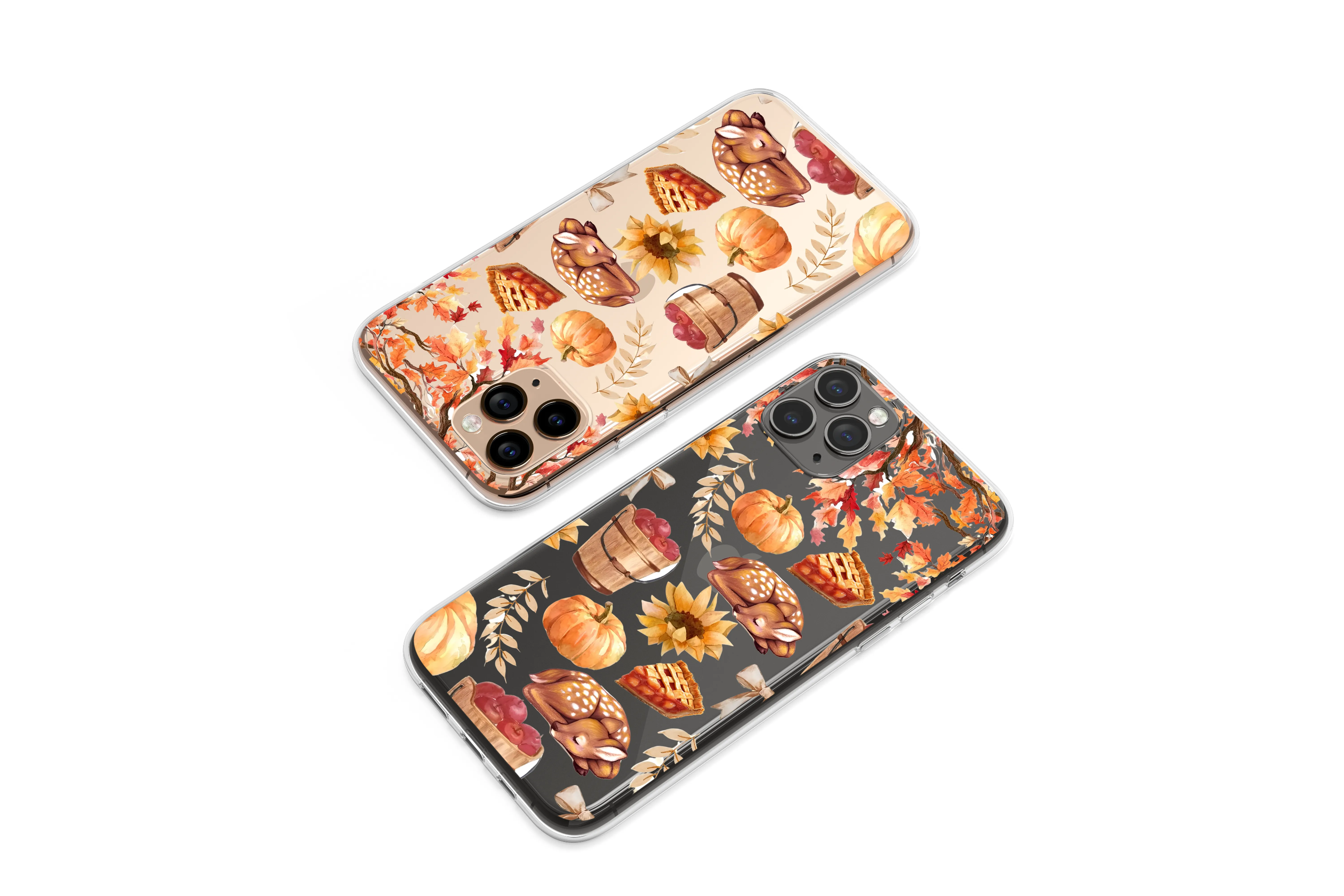 Clear Cozy Autumn Forest Harvest Dream Phone Case iPhone Samsung Cover Pixel 7505