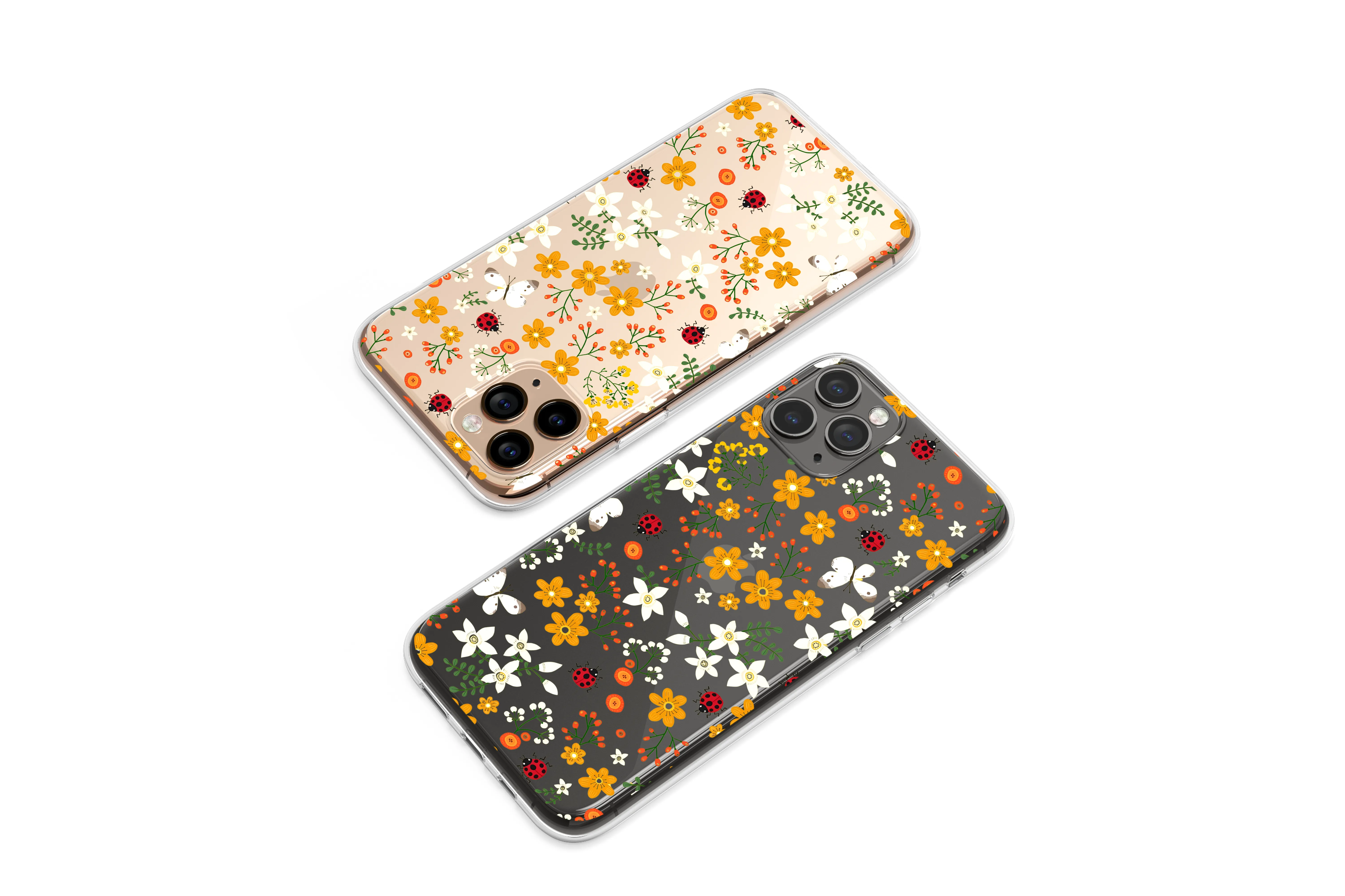 Clear Nocturne of Blooms and Wings Phone Case iPhone Samsung Cover Pixel 6293