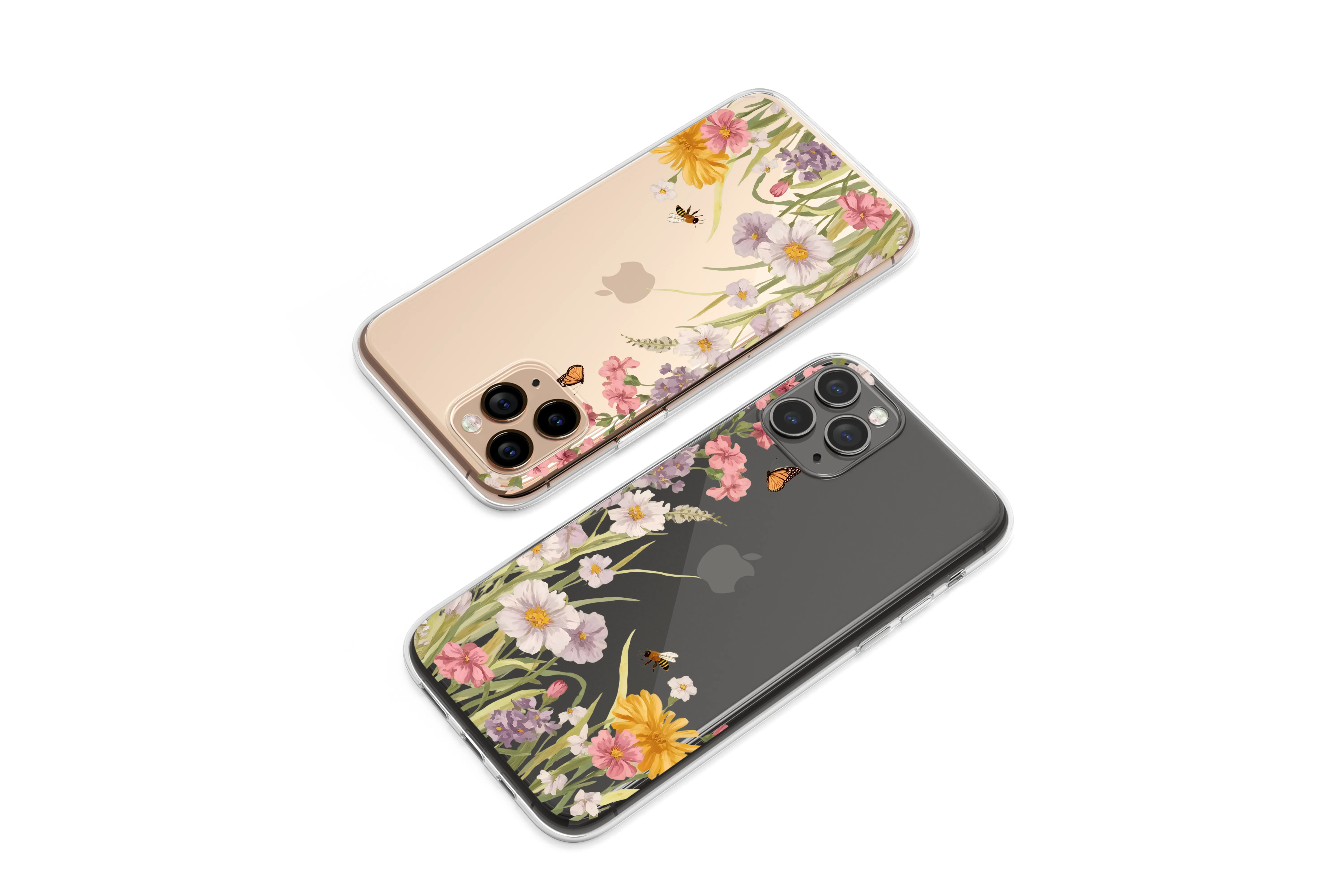 Clear Vintage Wildflower Night Garden Art Phone Case iPhone Samsung Cover Pixel 7510