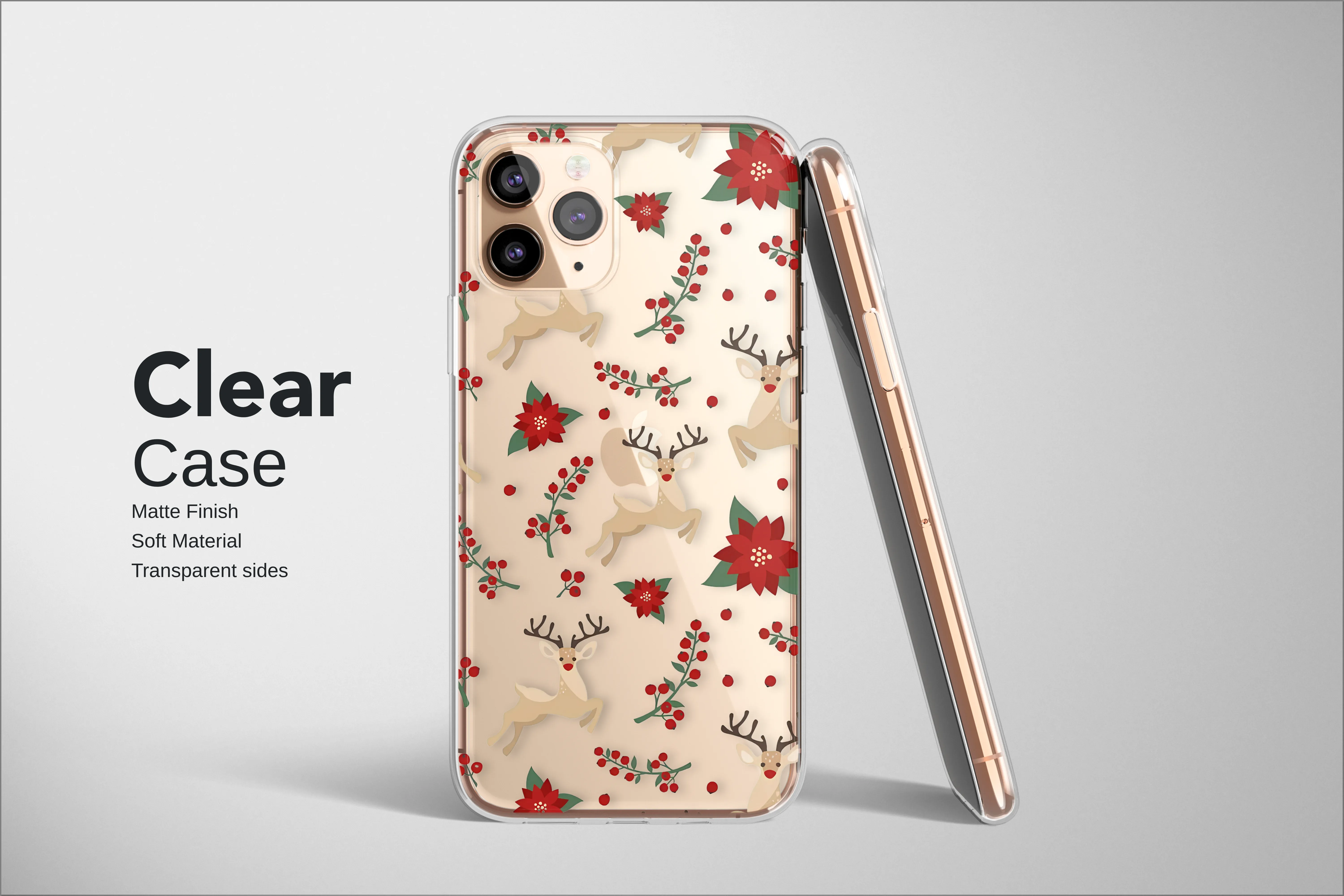 Clear Winters Midnight Reindeer Dance Phone Case iPhone Samsung Cover Pixel 8094 - Image 2