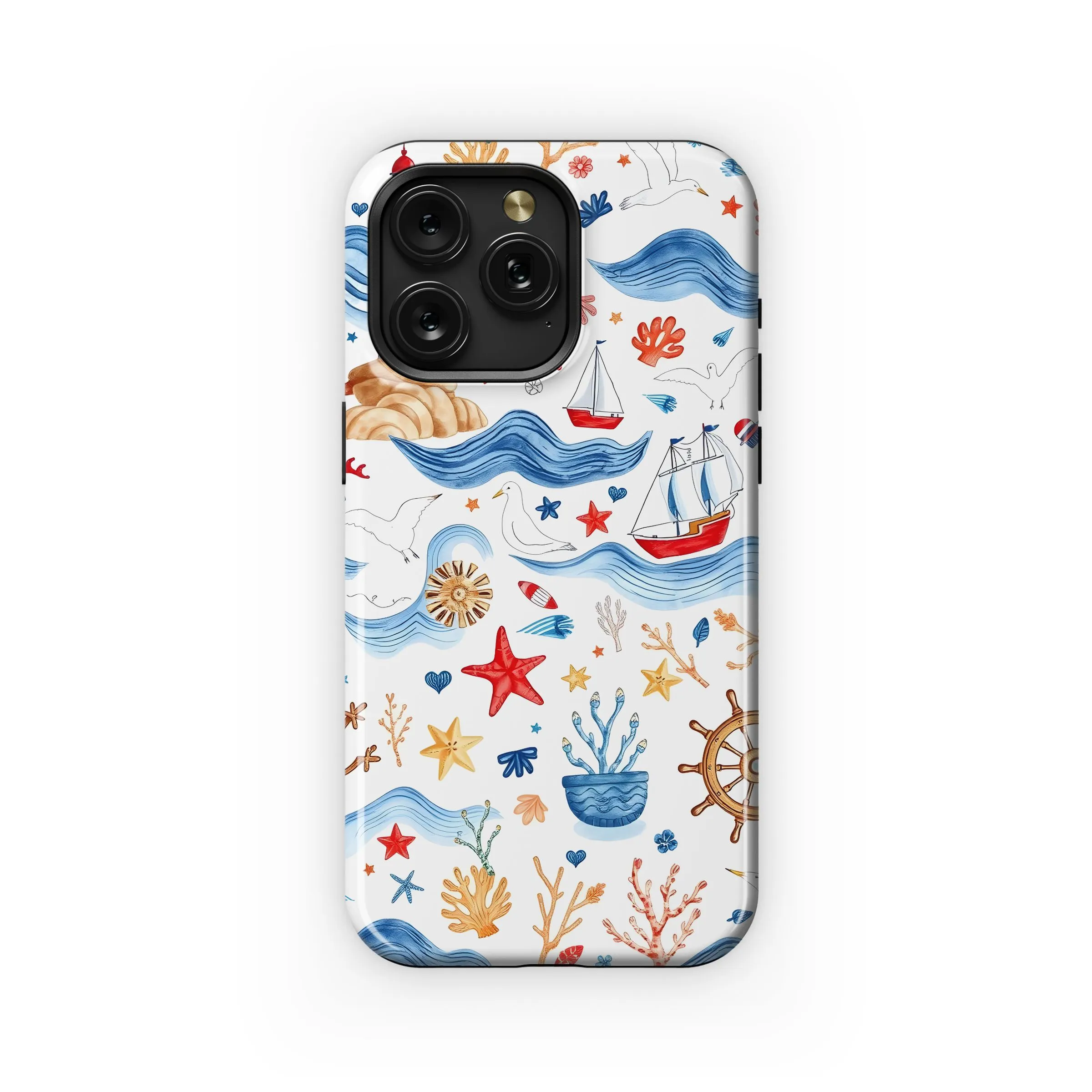 Coastal Ocean Nautical Life Watercolor Phone Case iPhone Samsung Cover Pixel 5343