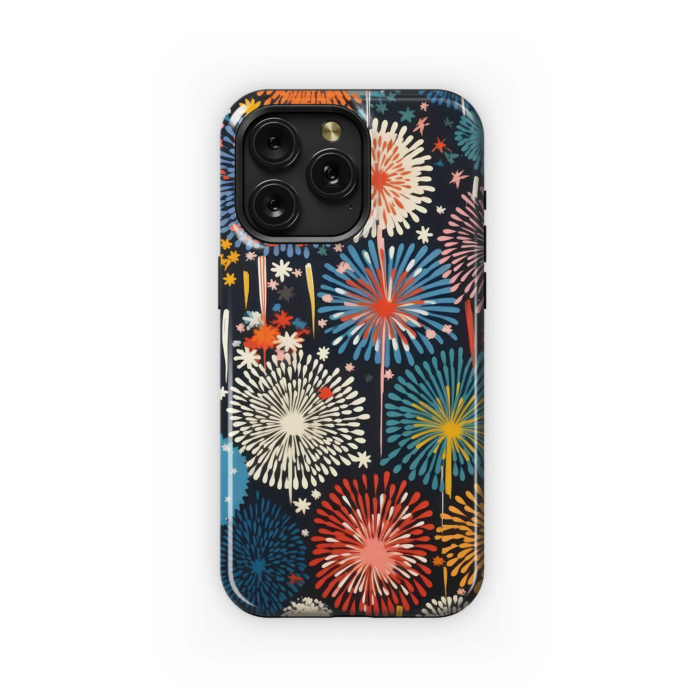 Colorful Fireworks Night Sky Pattern Phone Case Cover for iPhone 17 Pro Max 16 15 Plus 14 13 Mini SE Samsung S25 S24 Google Pixel 10 9 8200