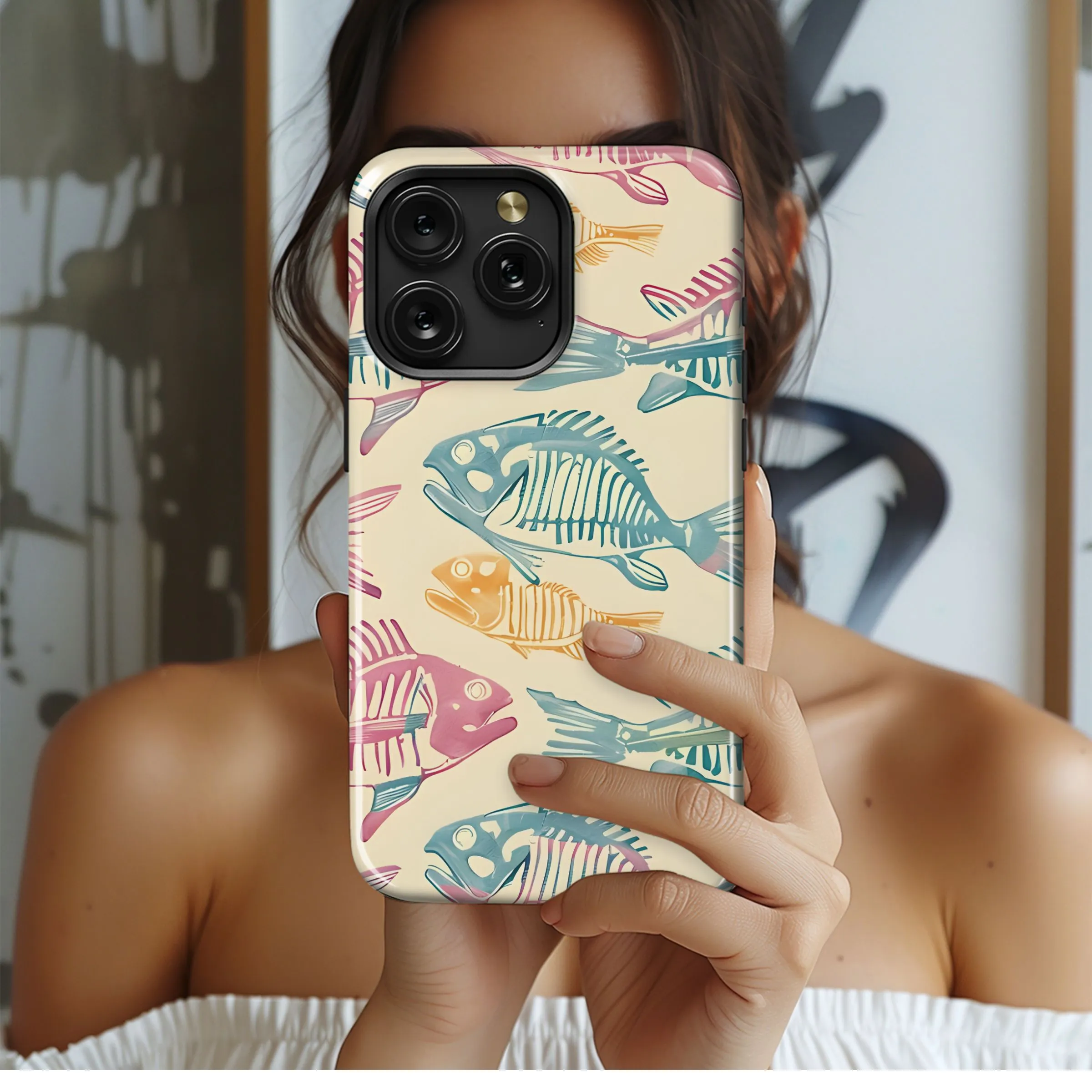 Colorful Fish Bones Pattern
 Phone Case iPhone Samsung Cover Pixel 5160