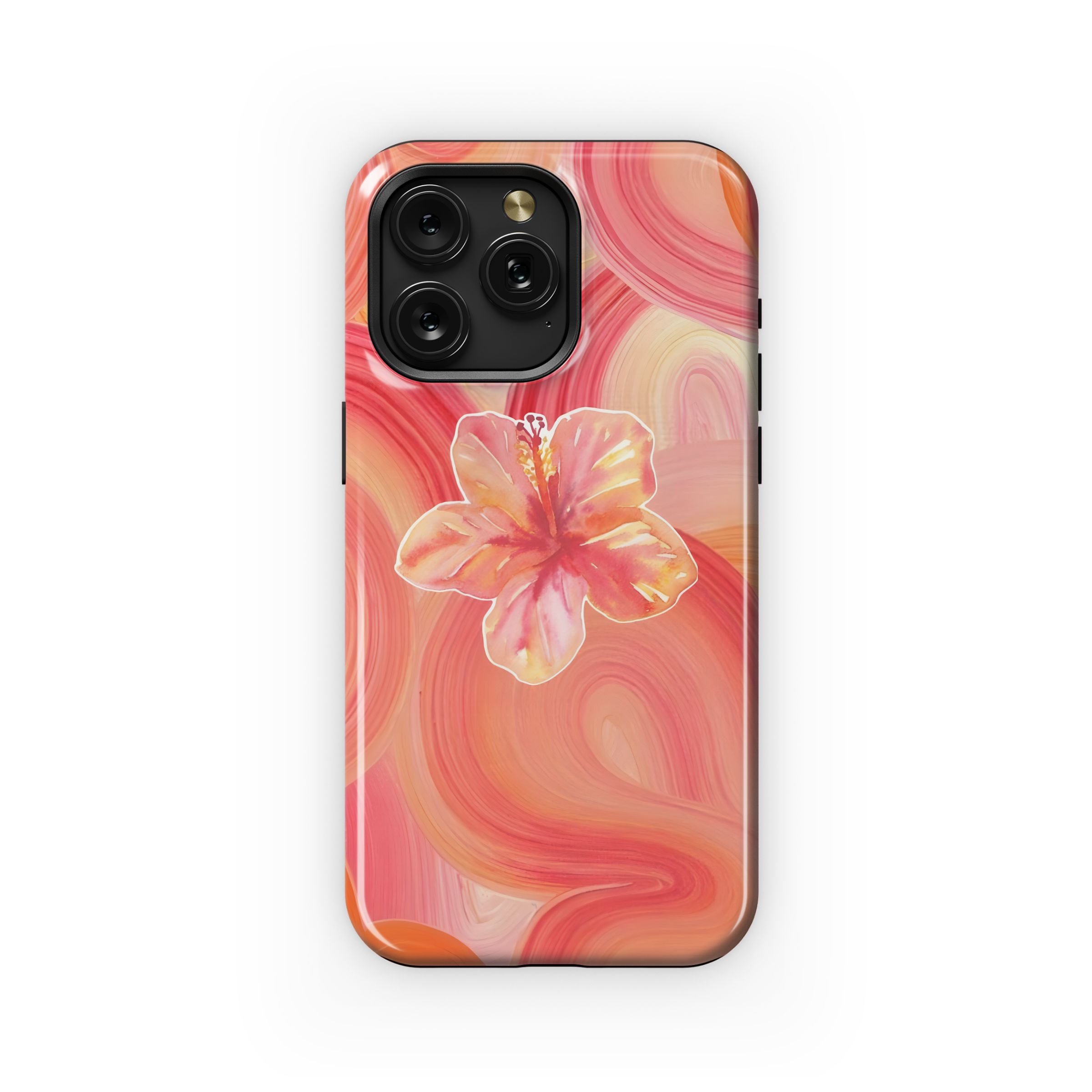 Coral Hibiscus Swirl
 Phone Case iPhone Samsung Cover Pixel 5490