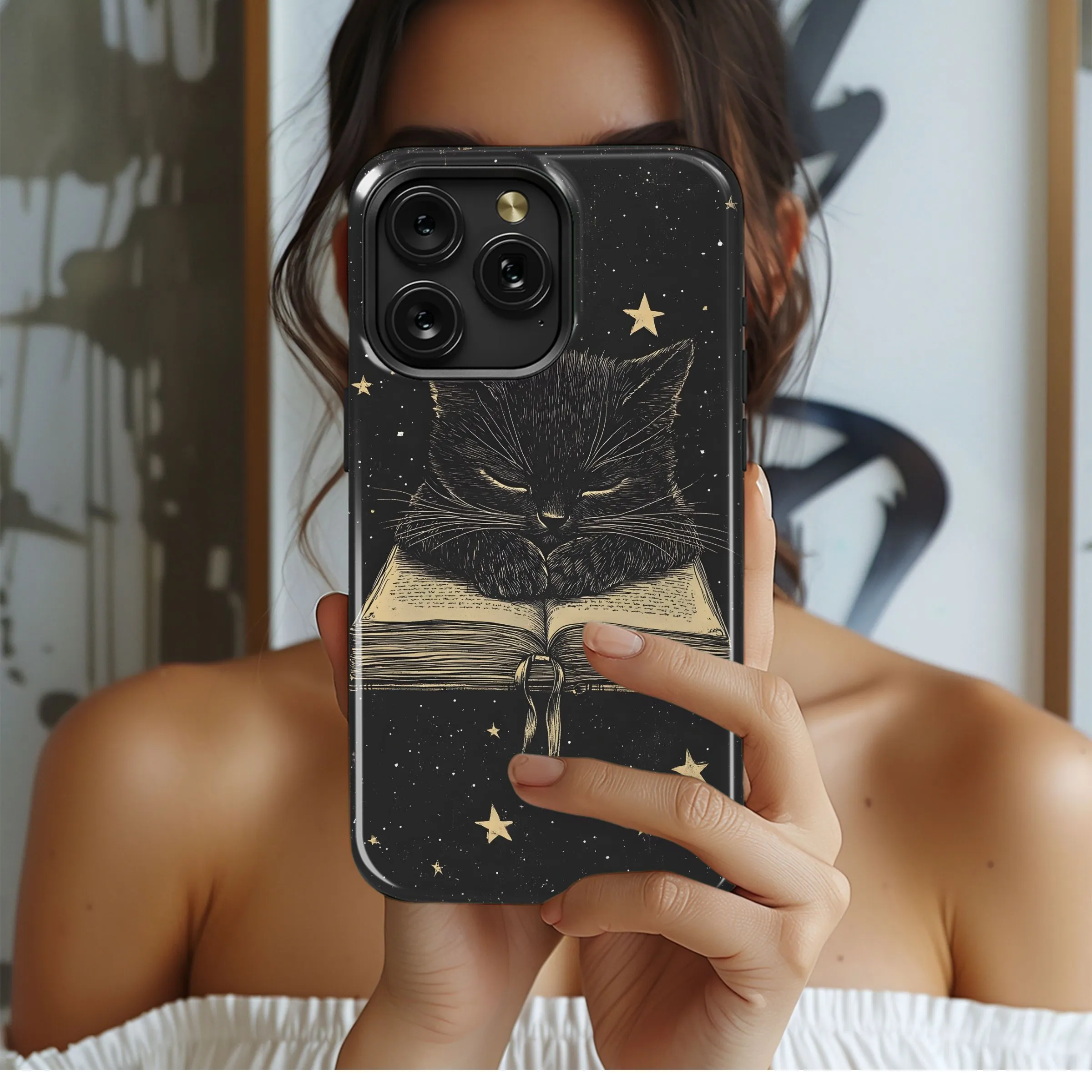 Cosmic Cat Reader
 Phone Case iPhone Samsung Cover Pixel 4796
