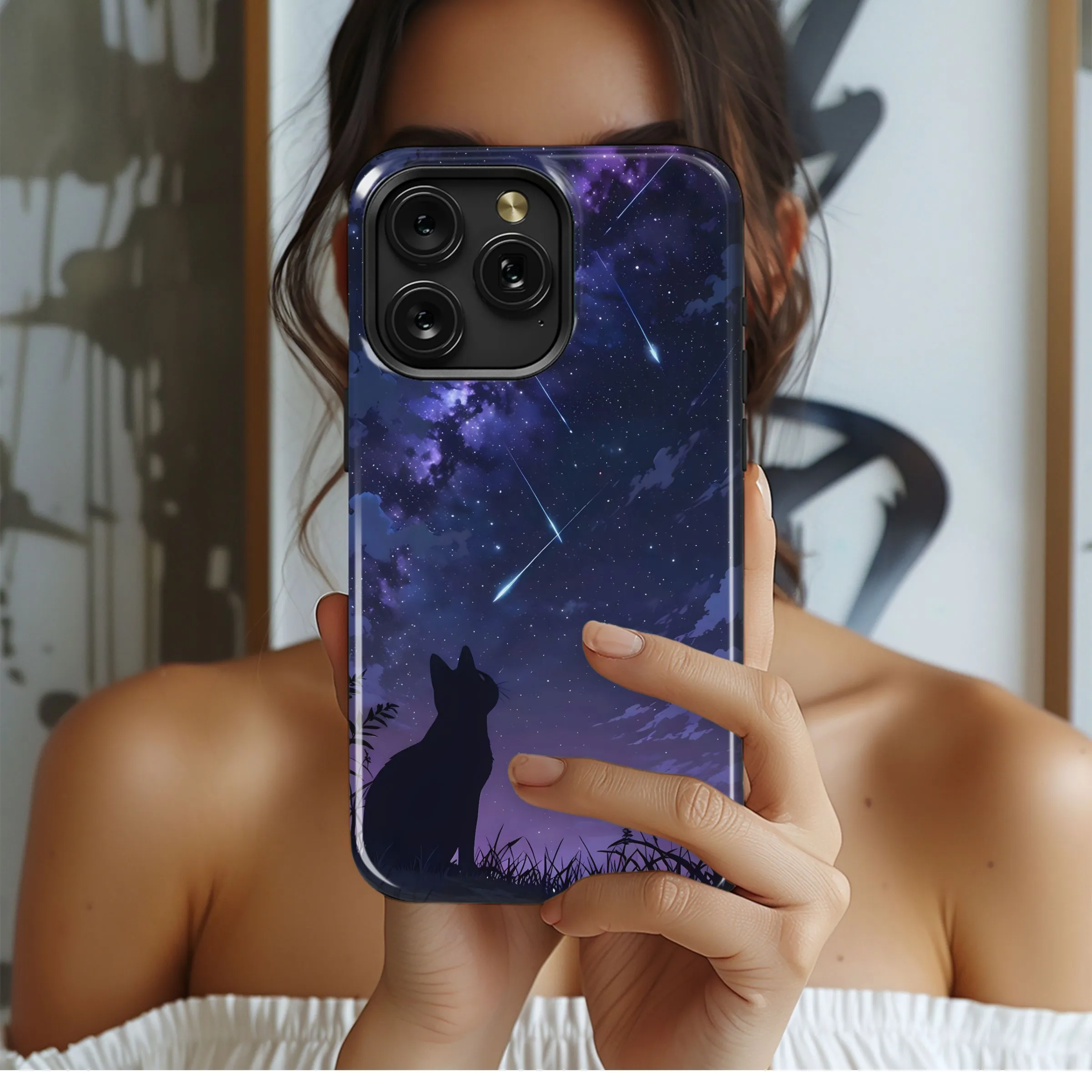 Cosmic Cat's Night Watch
 Phone Case iPhone Samsung Cover Pixel 5092