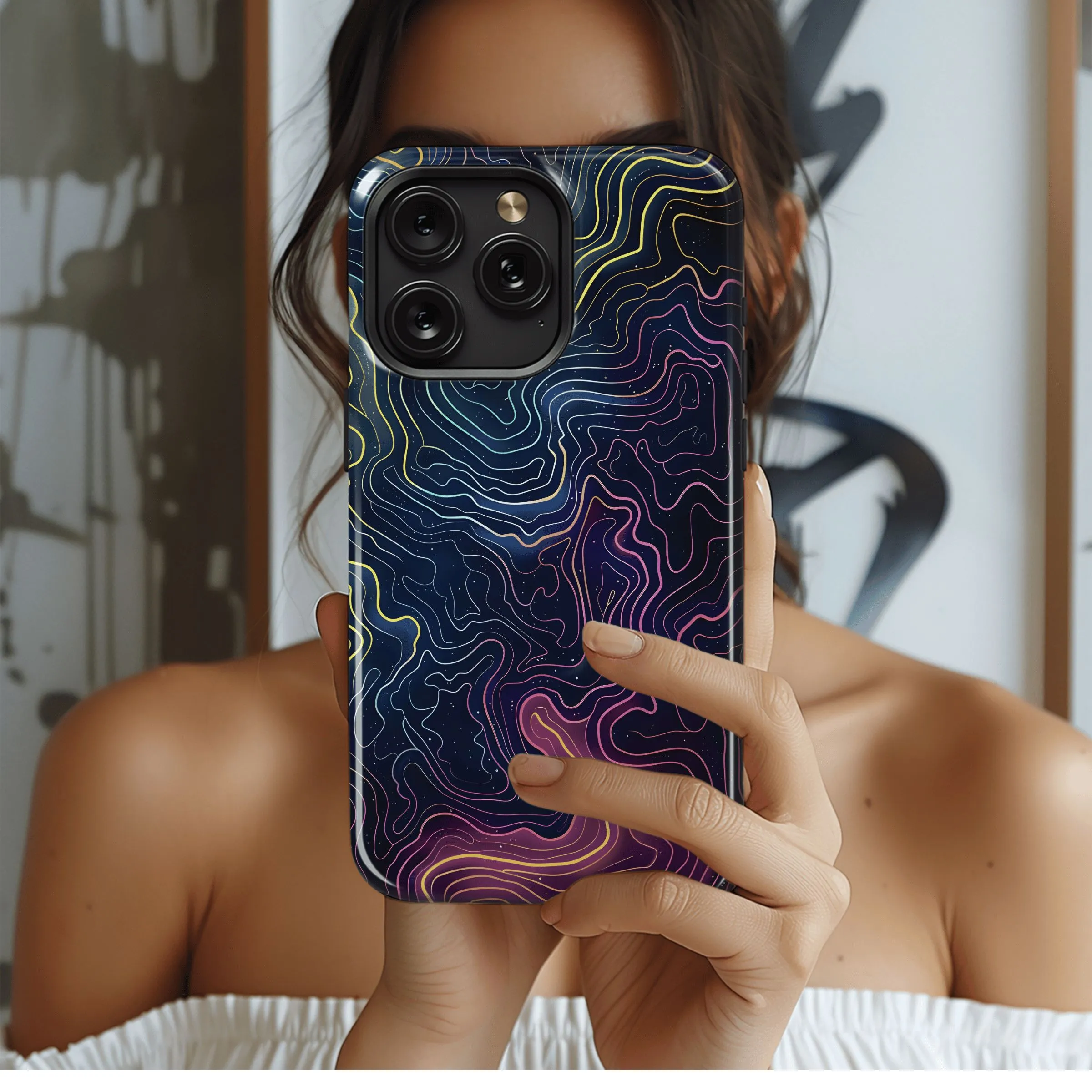 Cosmic Nebula Lines
 Phone Case iPhone Samsung Cover Pixel 4469