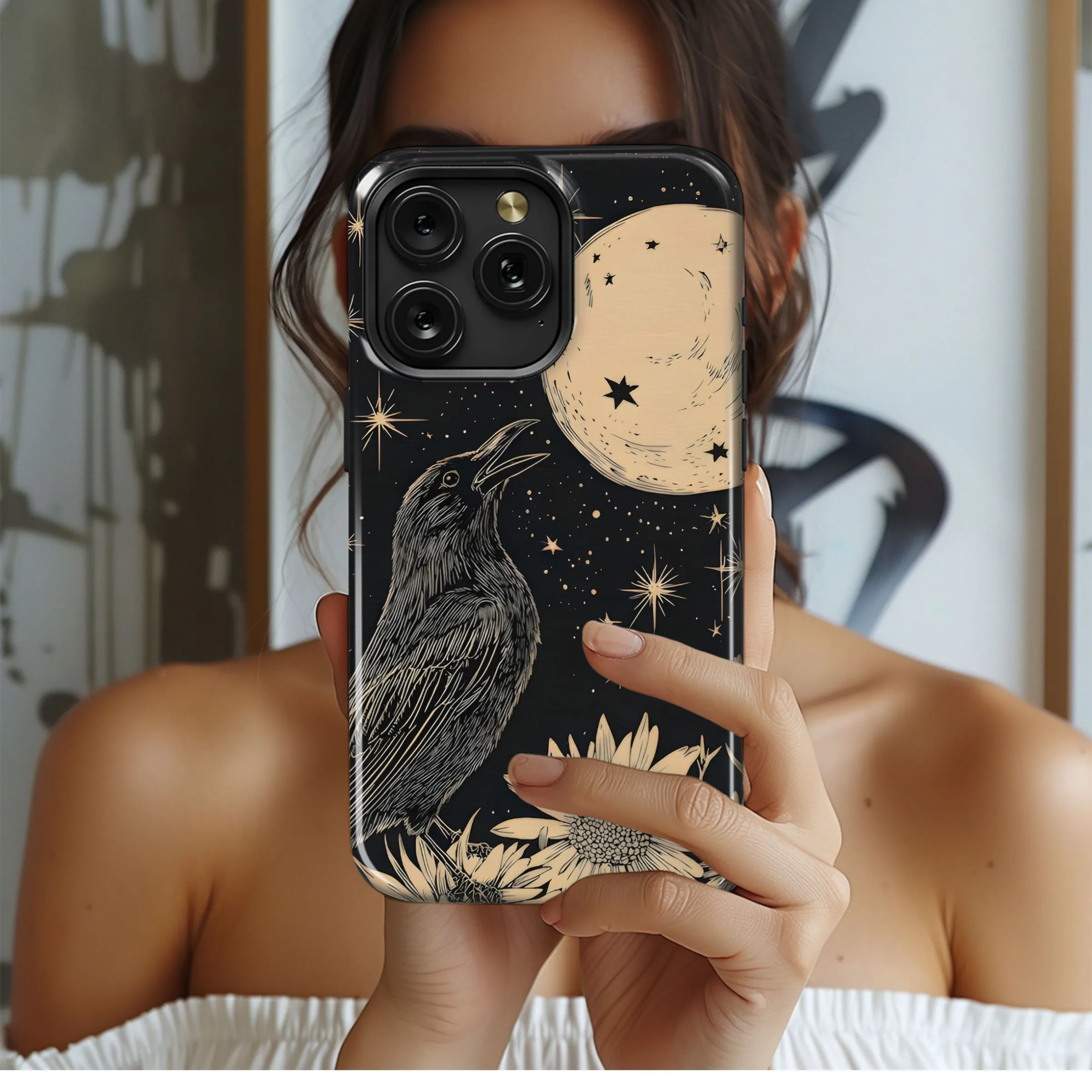Cosmic Raven and Bloom Phone Case iPhone Samsung Cover Pixel 5248