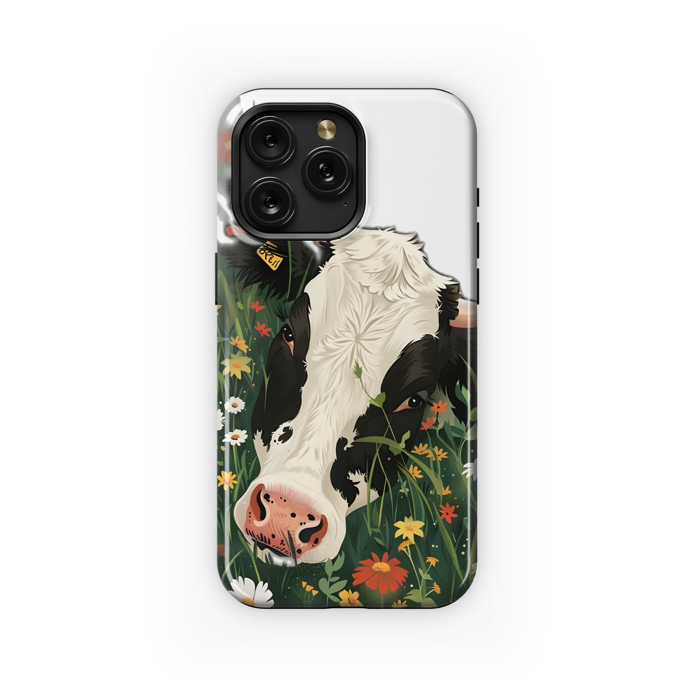 Cow in a Flower Field Phone Case iPhone Samsung Cover Pixel 5054