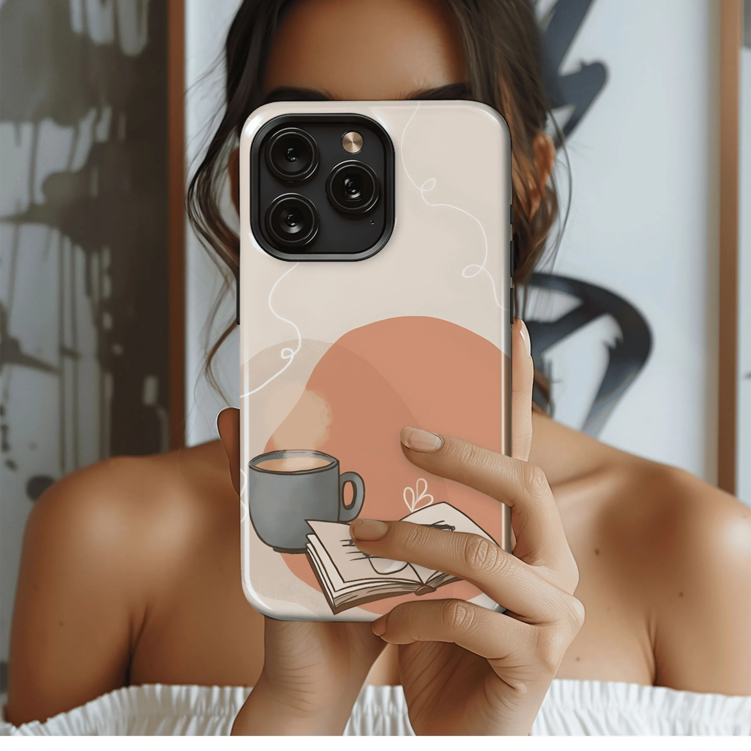 Cozy Coffee Book Phone Case iPhone Samsung Cover Pixel 4546