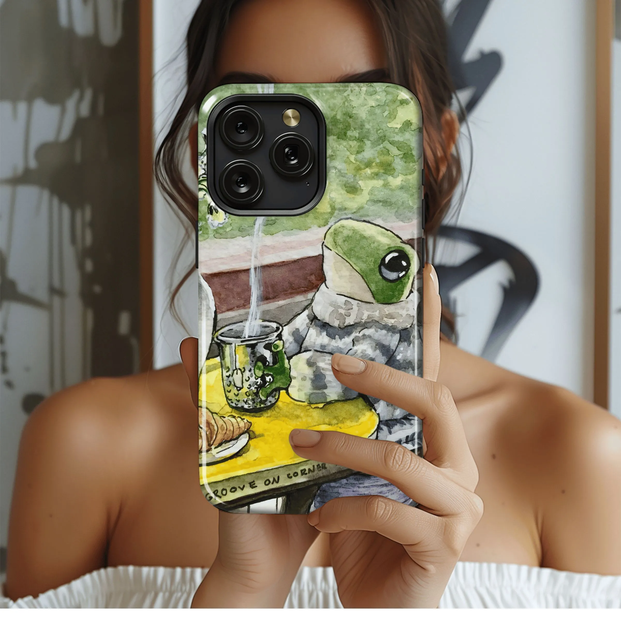 Cozy Frog Tea Time
 Phone Case iPhone Samsung Cover Pixel 4523