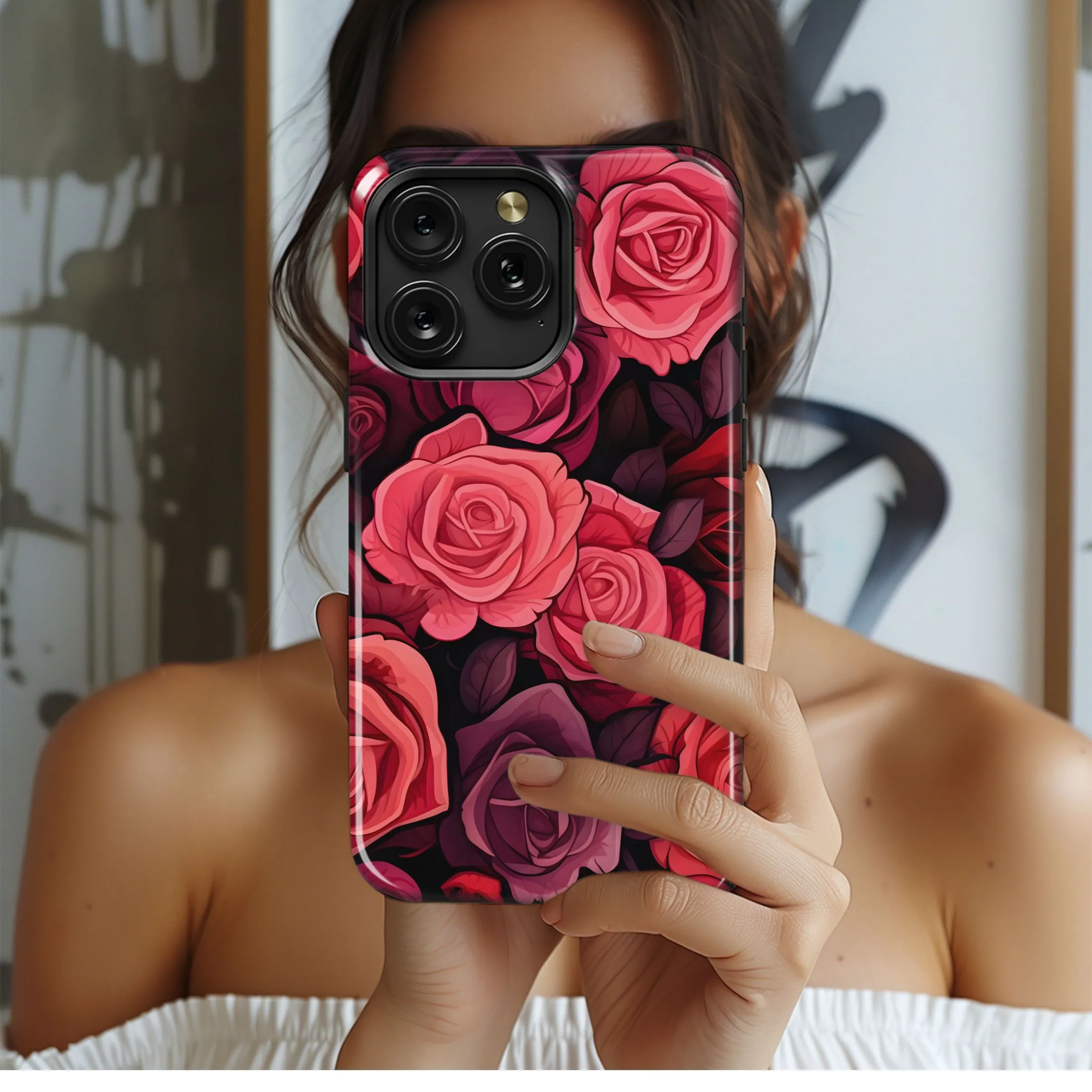 Crimson Rose Bouquet
 Phone Case iPhone Samsung Cover Pixel 5496