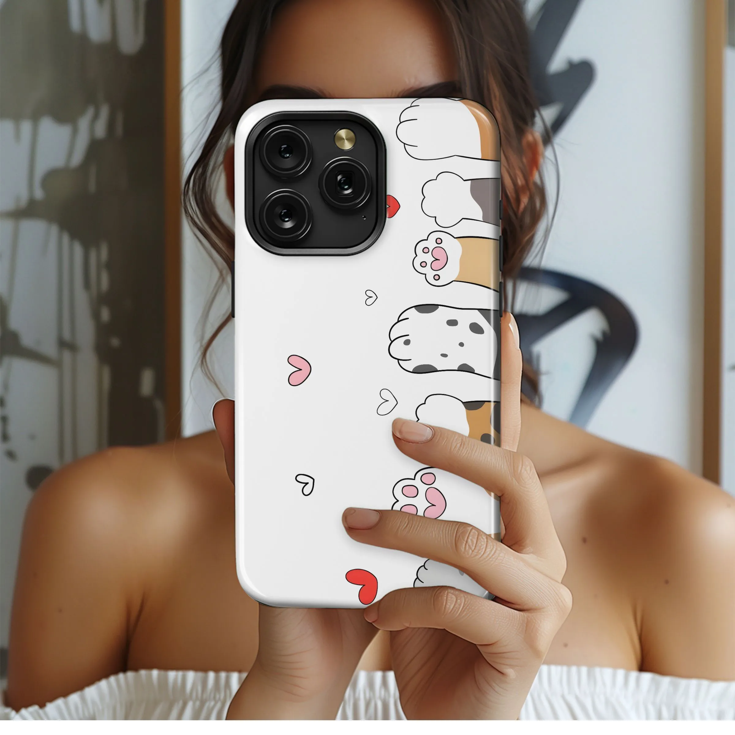 Cute Cat Paws Love
 Phone Case iPhone Samsung Cover Pixel 4727