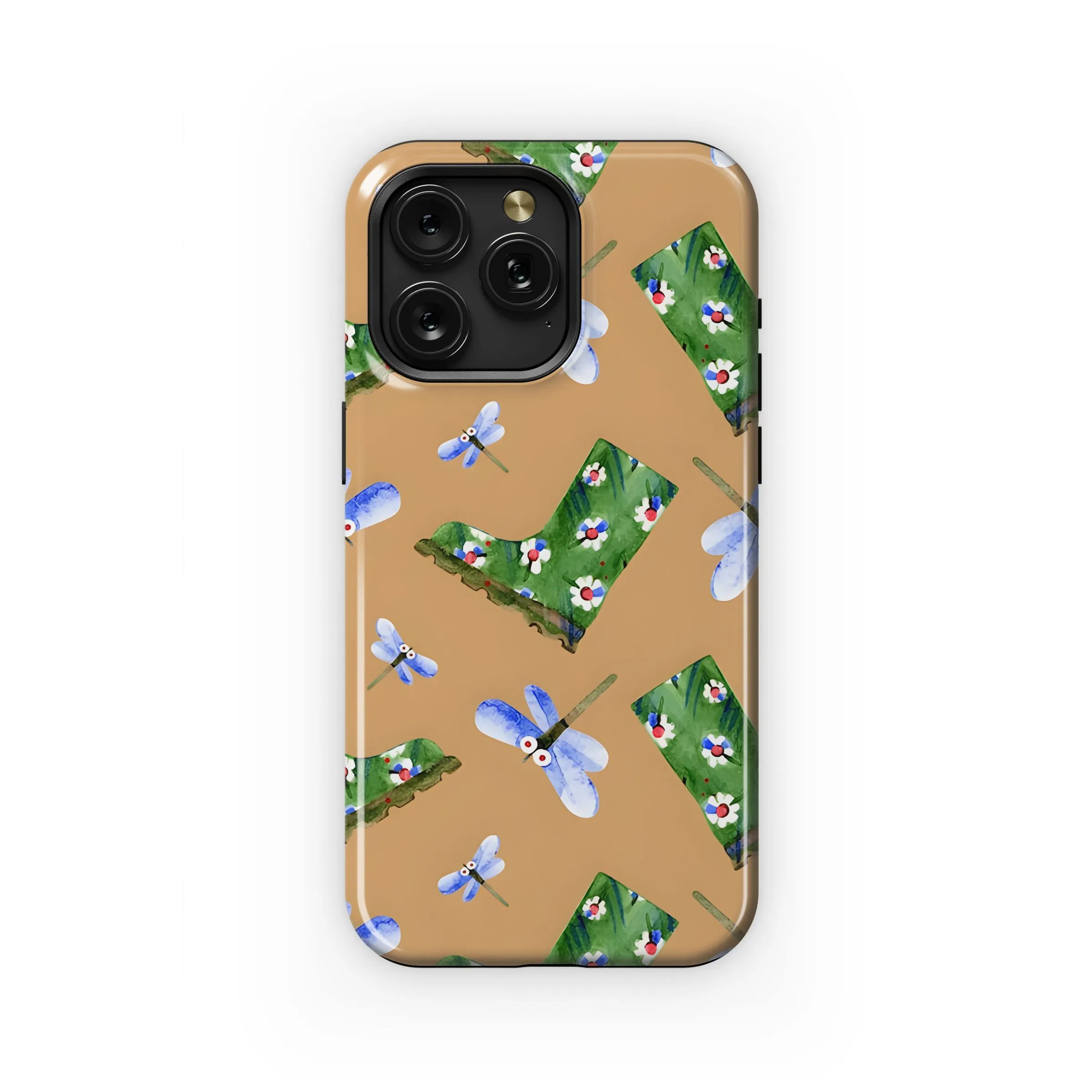 Cute Garden Boots Dragonfly Pattern Phone Case iPhone Samsung Cover Pixel 5295
