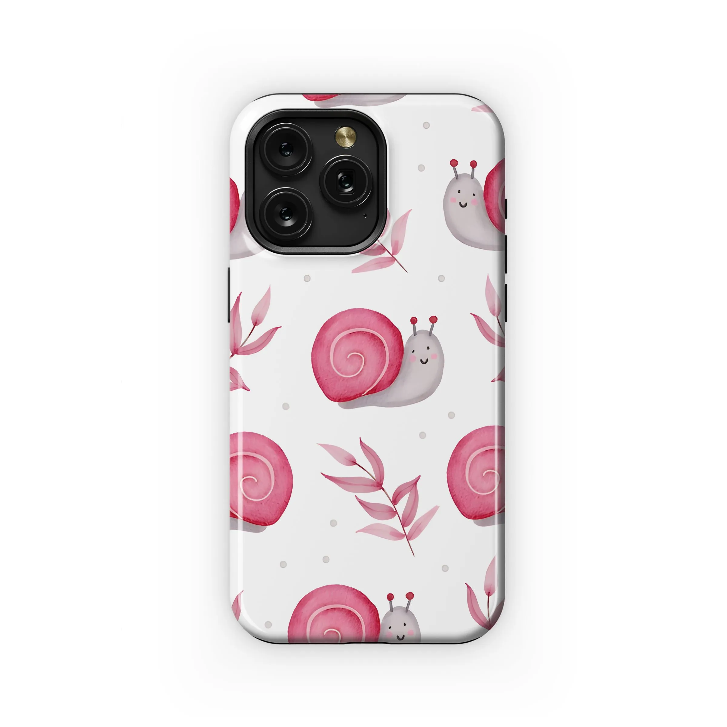 Cute Pink Snail Pattern Phone Case iPhone Samsung Cover Pixel 5447