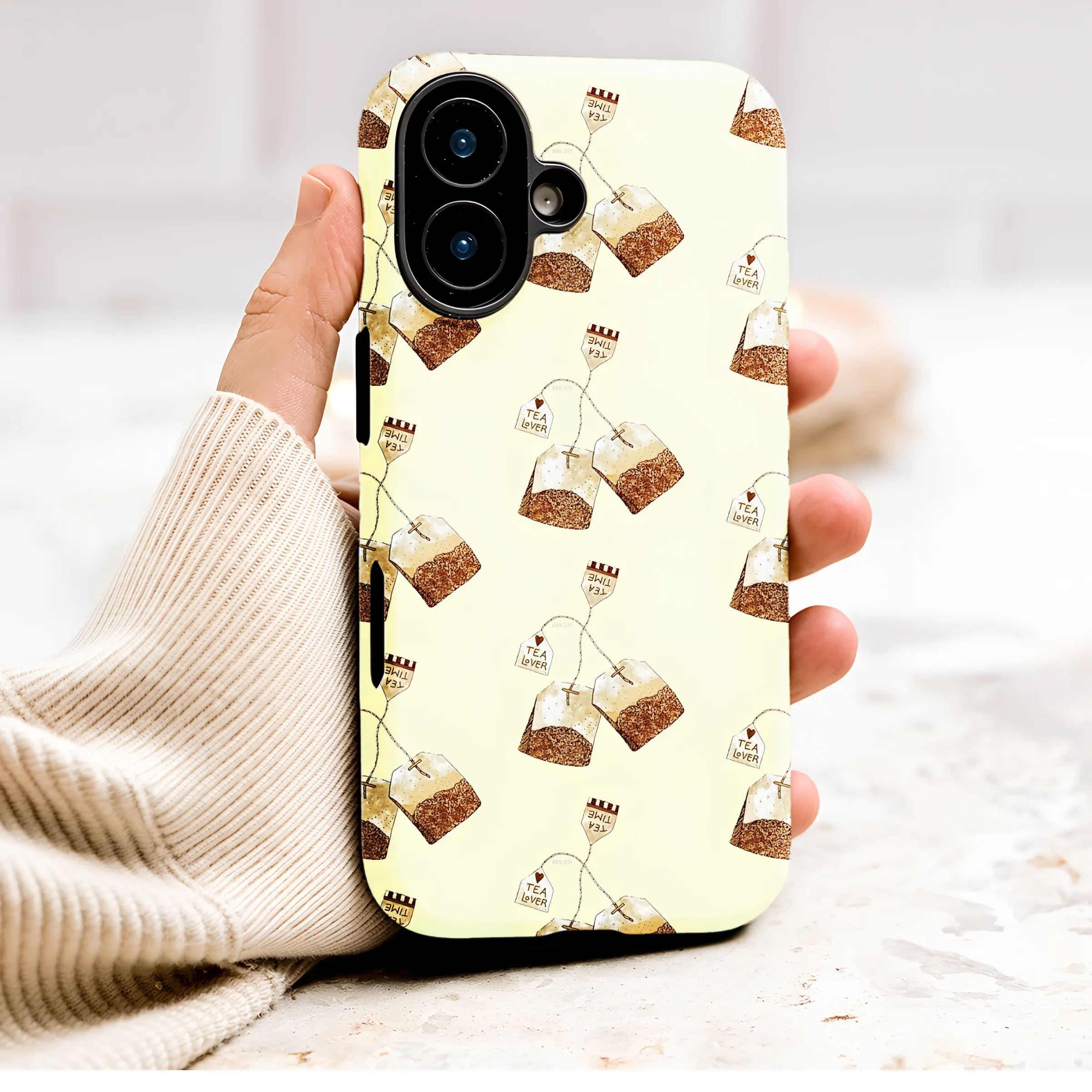 Cute Tea Lover Illustrated Tea Bag Design Phone Case Cover for iPhone 17 Pro Max 16 15 Plus 14 13 Mini Samsung S25 S24 Pixel 10 9 9306 - Image 1