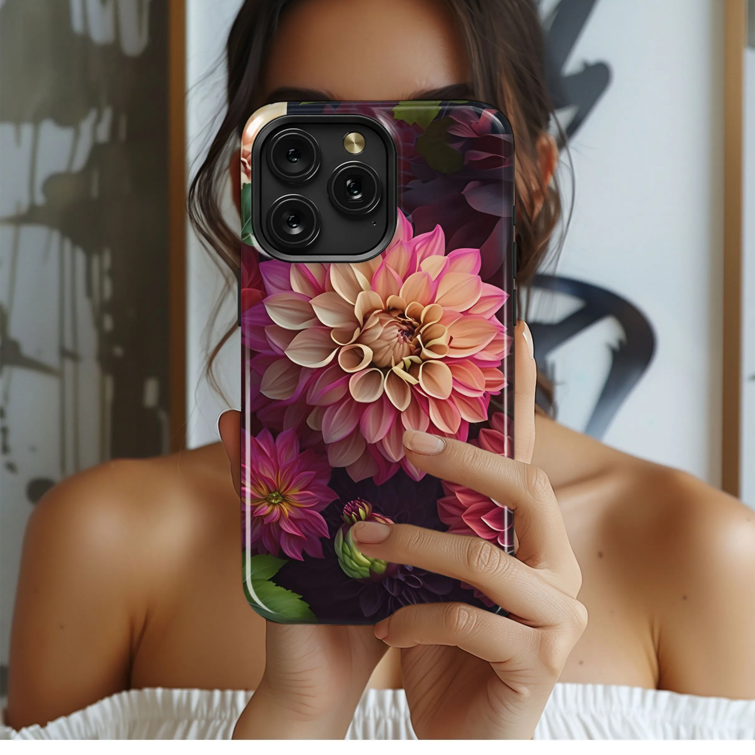 Dahlia Dream Blooms Phone Case iPhone Samsung Cover Pixel 4703