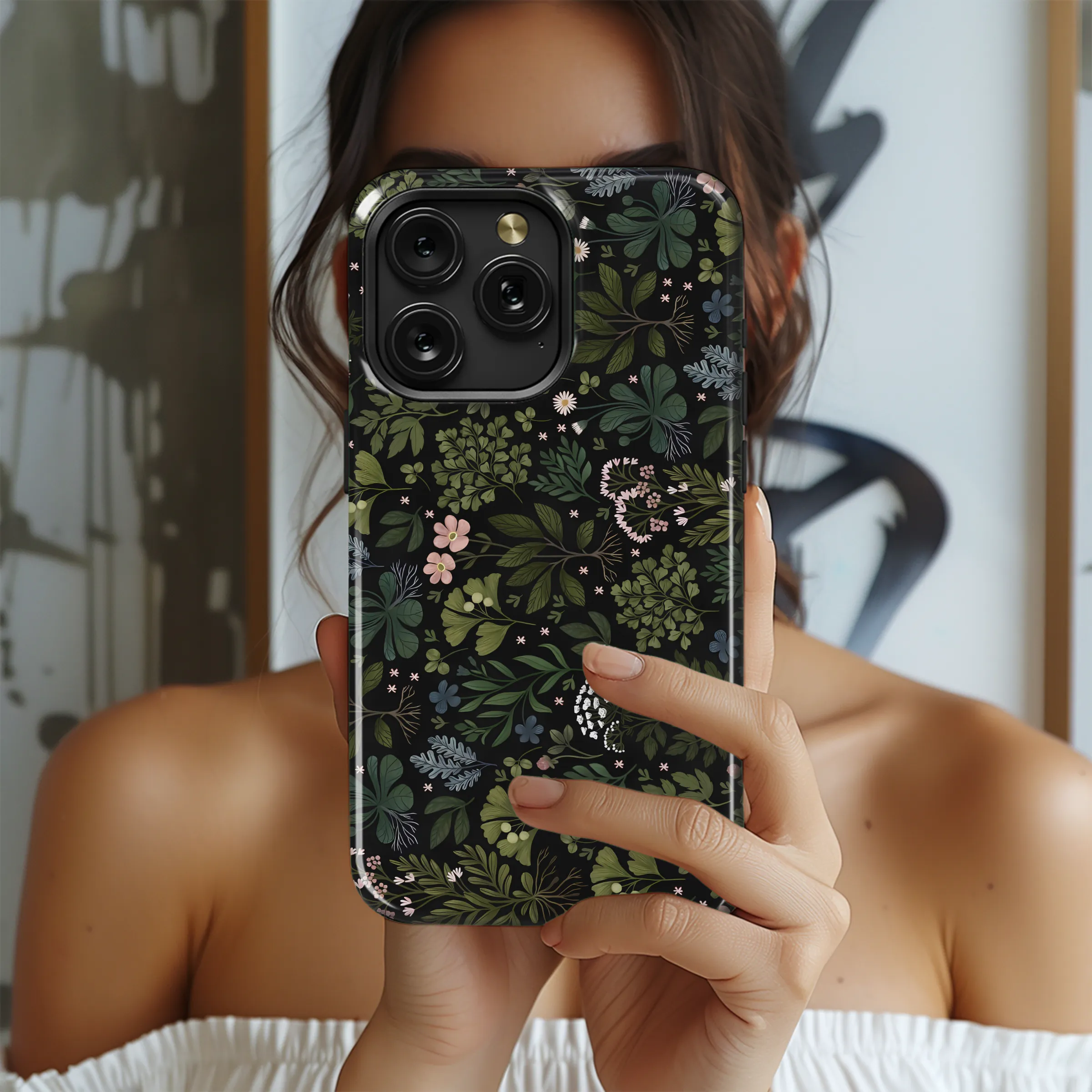 Dark Botanical Wildflower Meadow Pattern Phone Case Cover for iPhone 17 Pro Max 16 15 Plus 14 13 Mini Samsung S26 S25 Google Pixel 10 9 9652 - Image 2