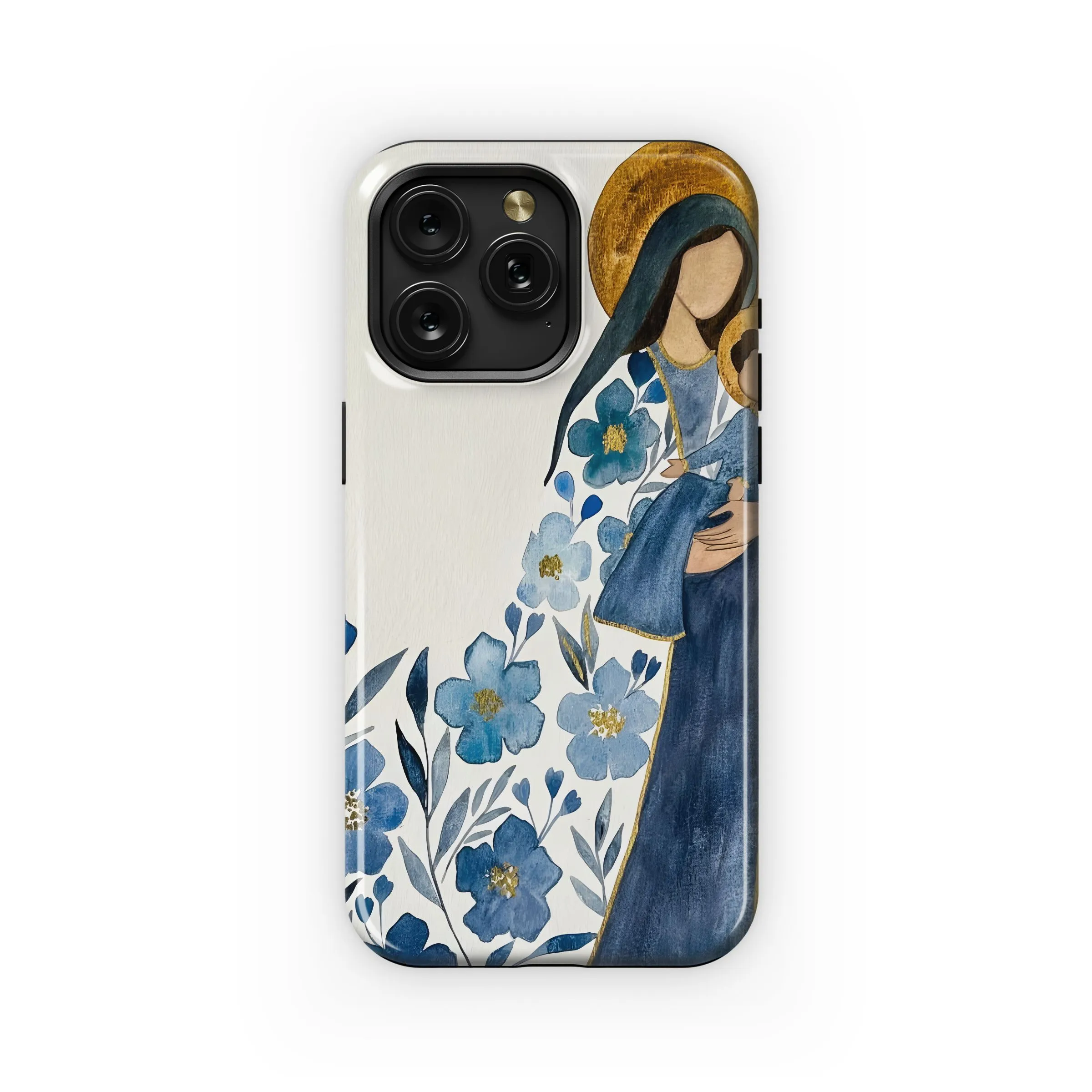 Divine Embrace Blue Floral Phone Case iPhone Samsung Cover Pixel 5327