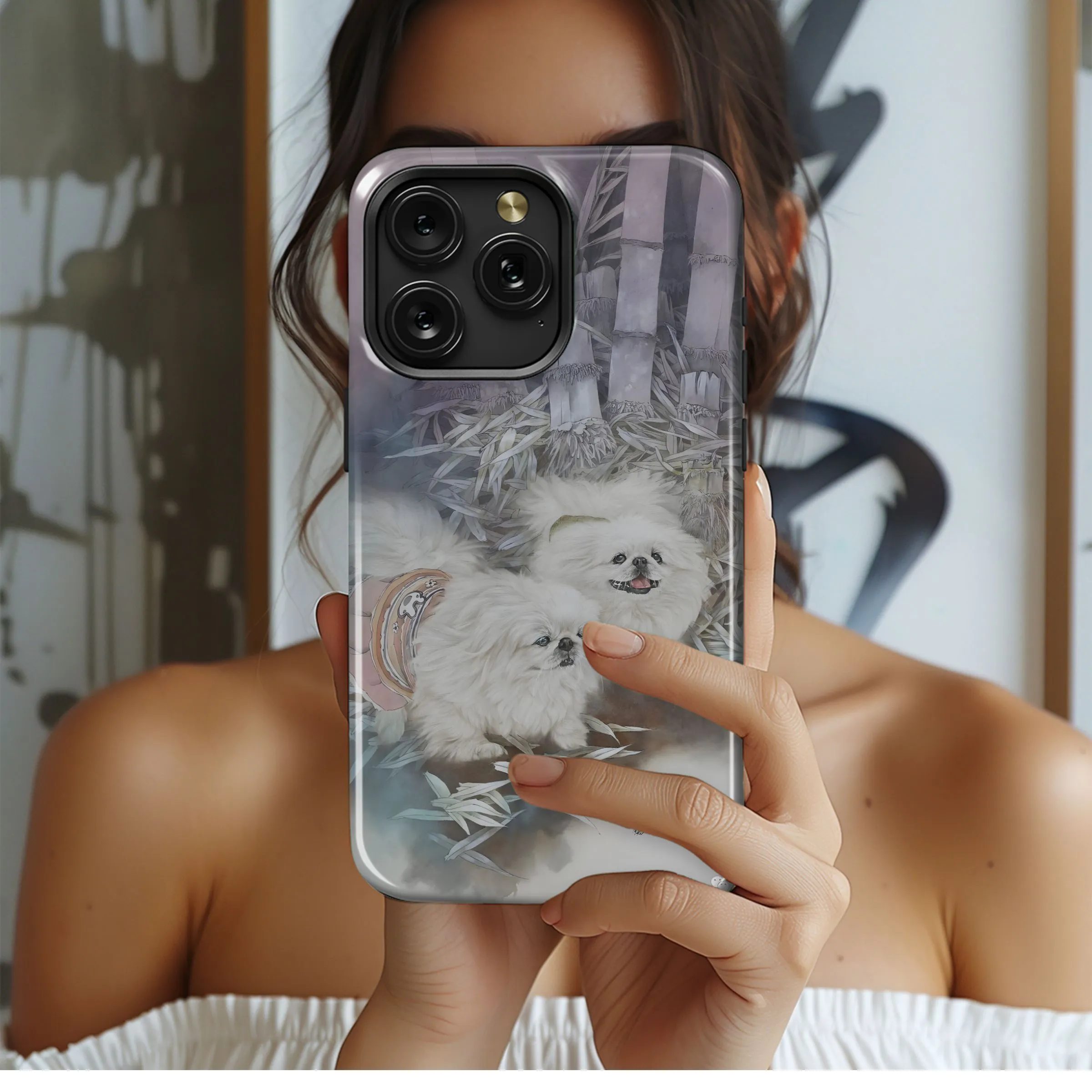 Dogs, Bamboo, and Turtle. Phone Case iPhone Samsung Cover Pixel 4839