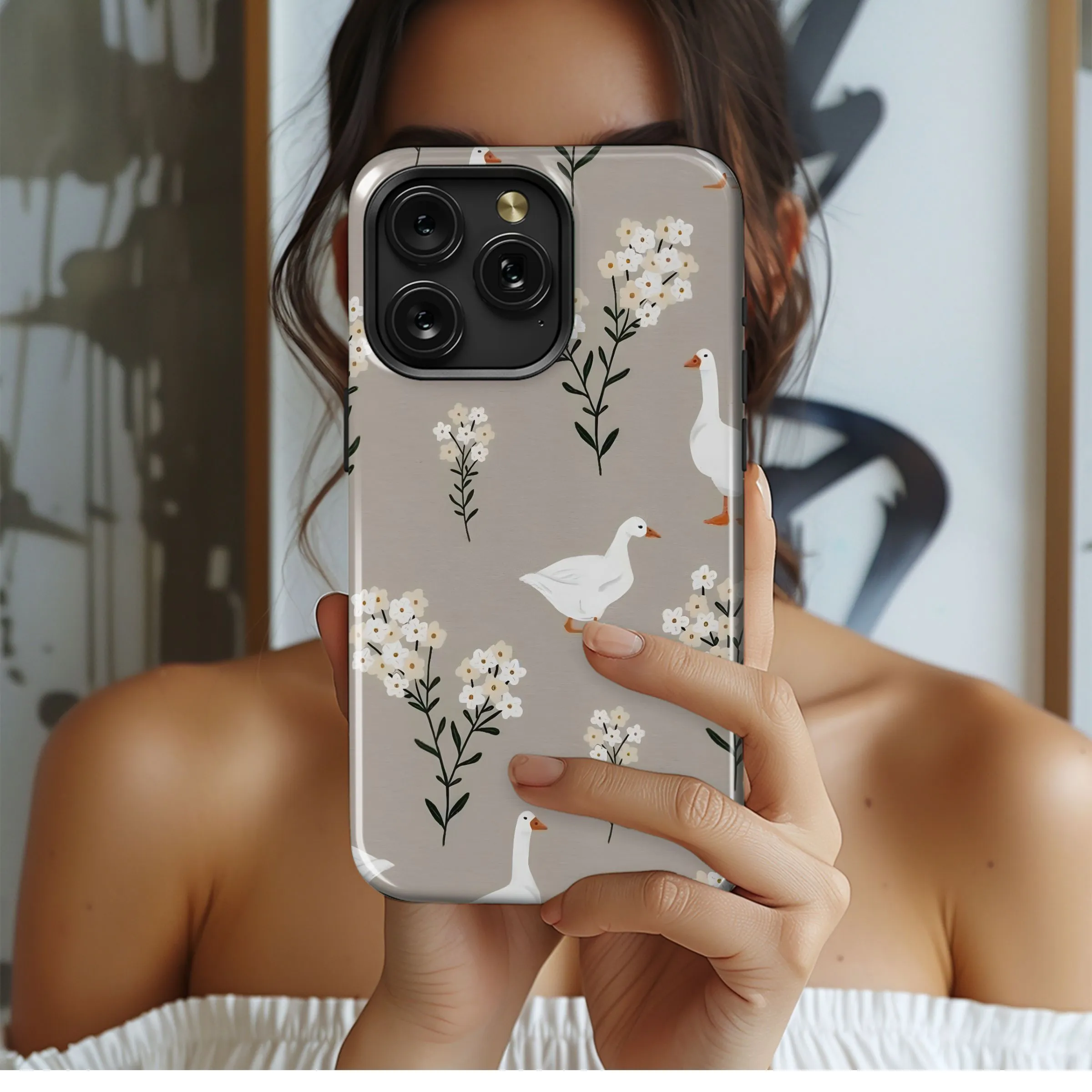 Ducks & Delicate Blooms Phone Case iPhone Samsung Cover Pixel 4943