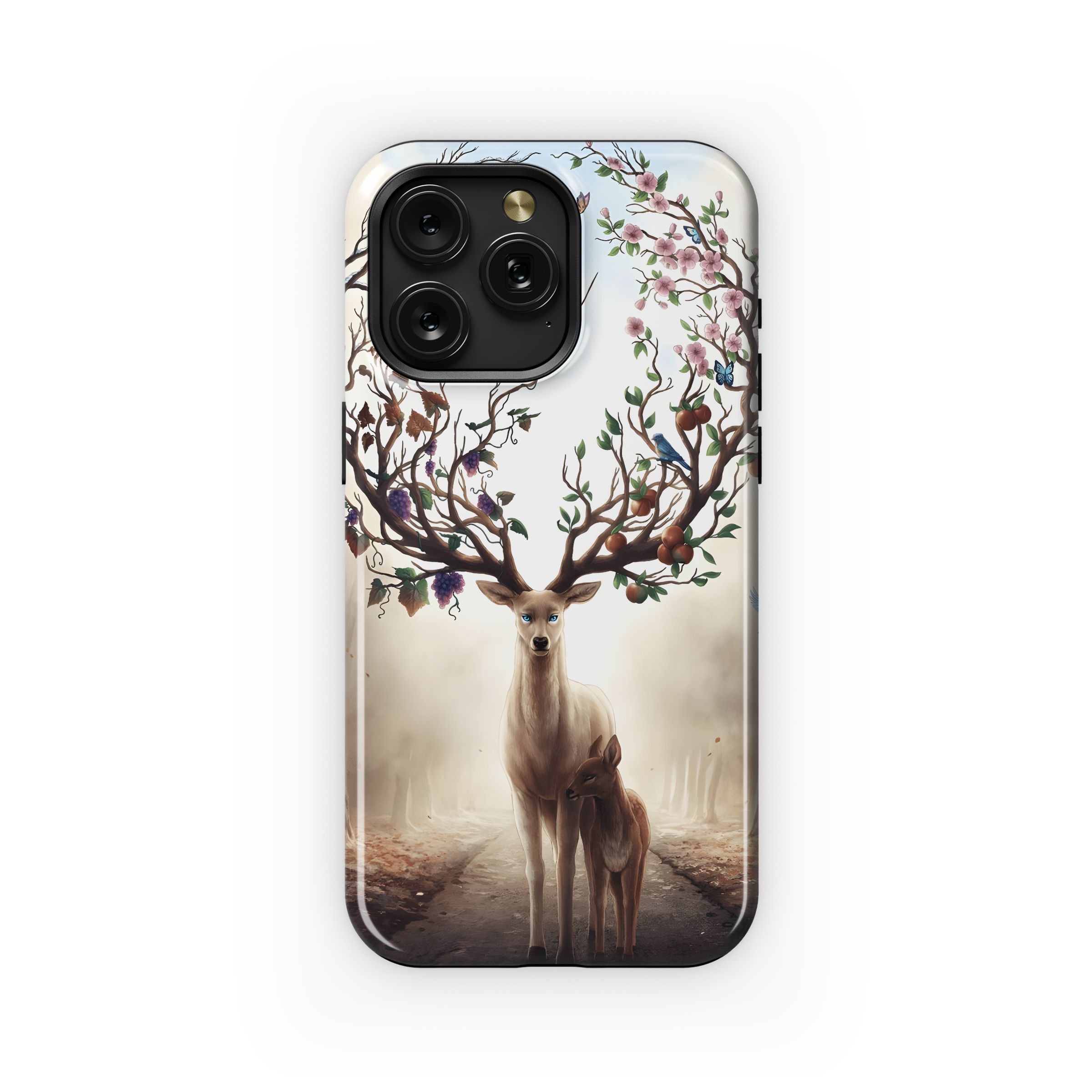 Enchanted Stag and Fawn Phone Case iPhone Samsung Cover Pixel 5082