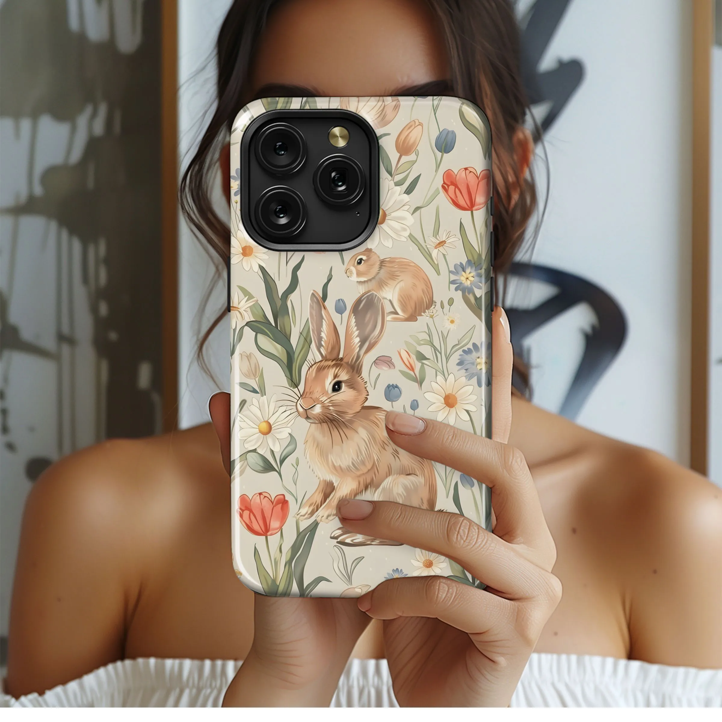 Floral Bunny Garden
 Phone Case iPhone Samsung Cover Pixel 4939