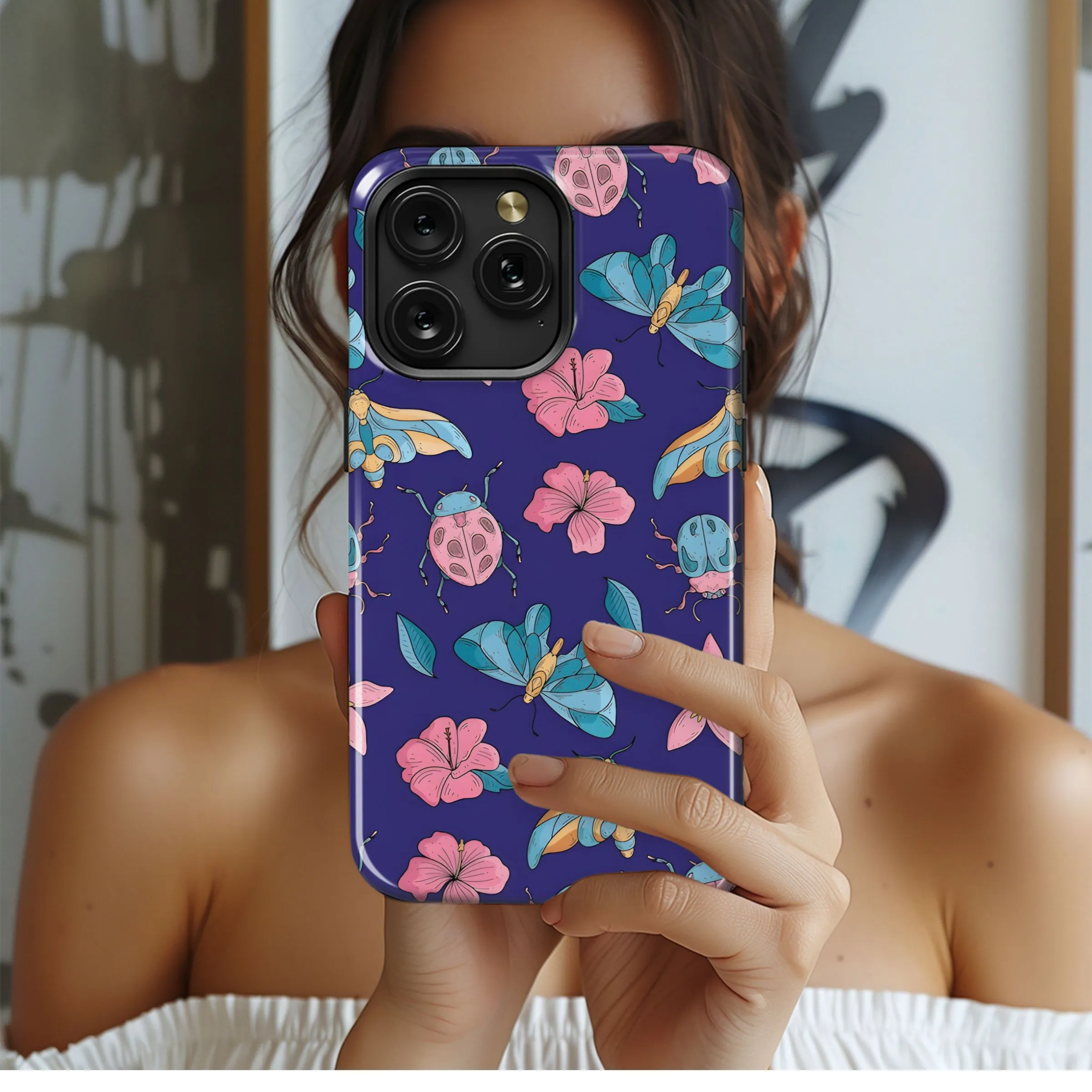 Floral Insect Garden Pattern Phone Case iPhone Samsung Cover Pixel 5209