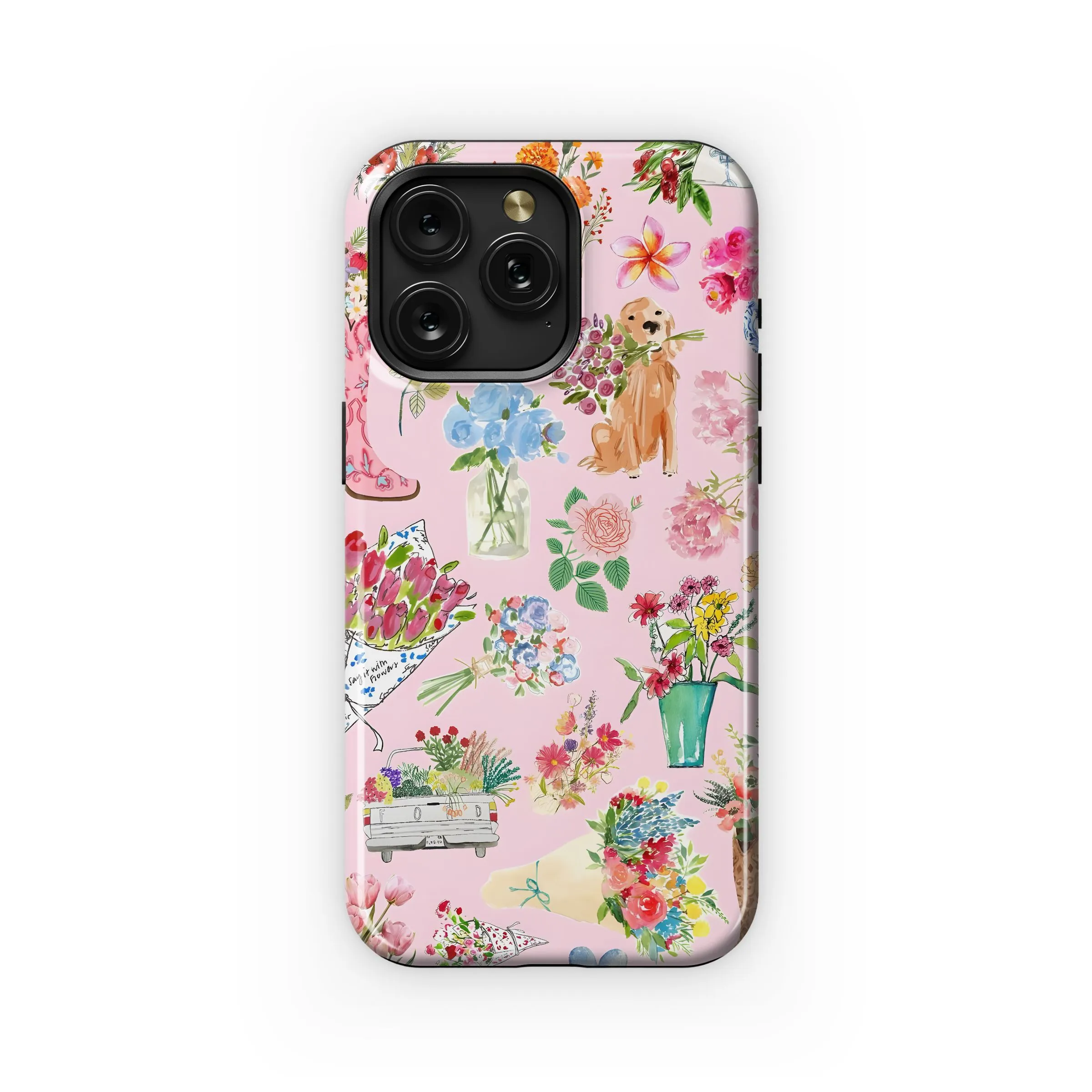 Floral Pink Dreamscape Phone Case iPhone Samsung Cover Pixel 4941