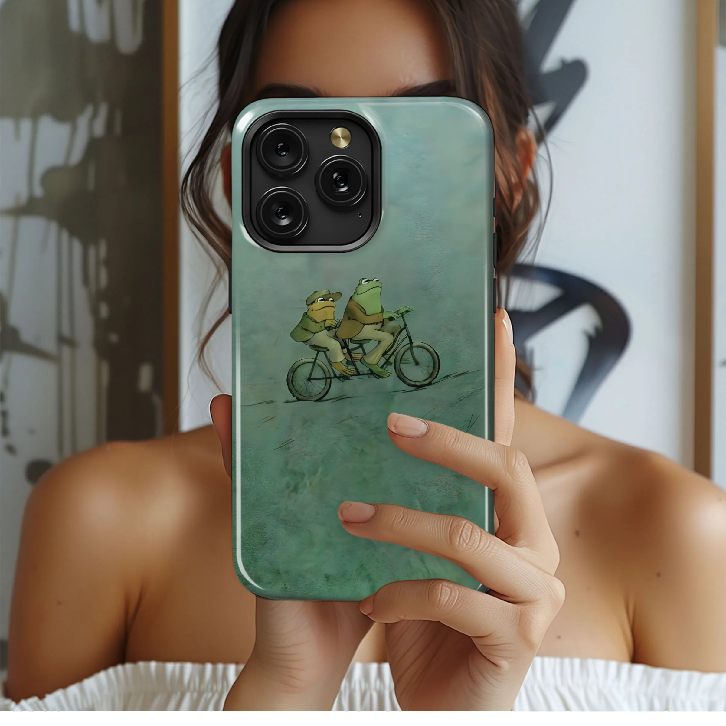 Frogs on a Tandem Bike Phone Case iPhone Samsung Cover Pixel 4836