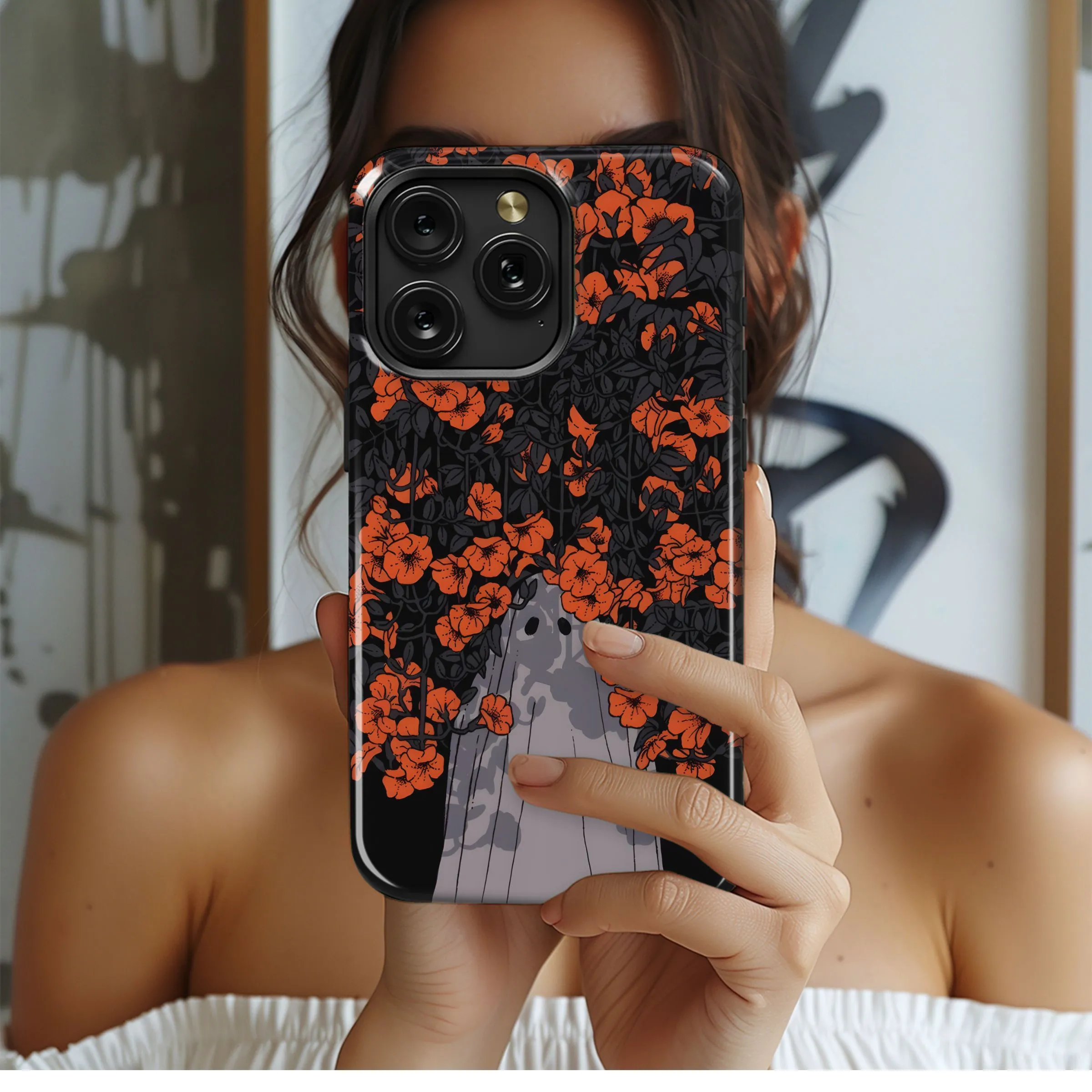 Ghostly Floral Bloom
 Phone Case iPhone Samsung Cover Pixel 4753