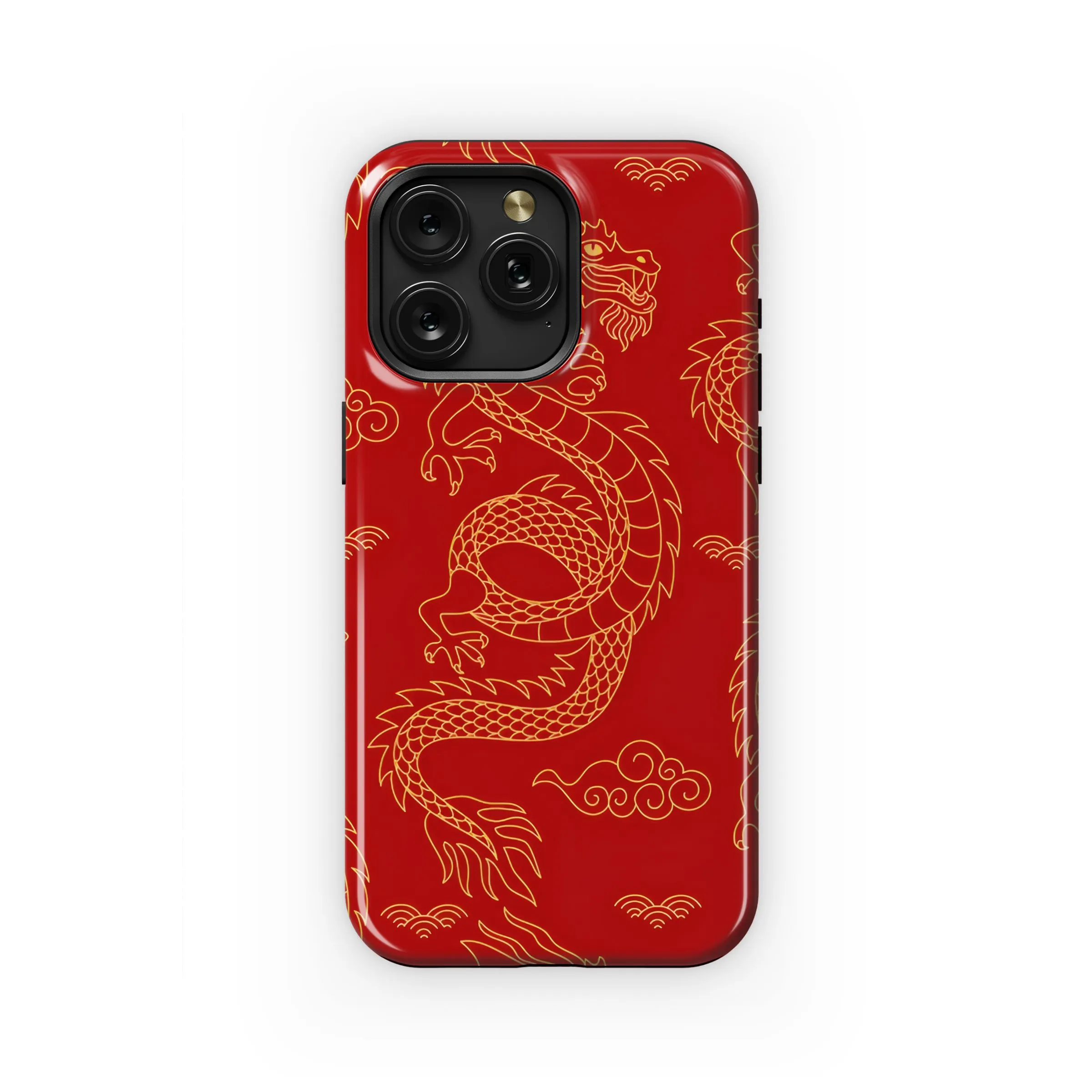 Golden Dragon Red Design Phone Case iPhone Samsung Cover Pixel 5176